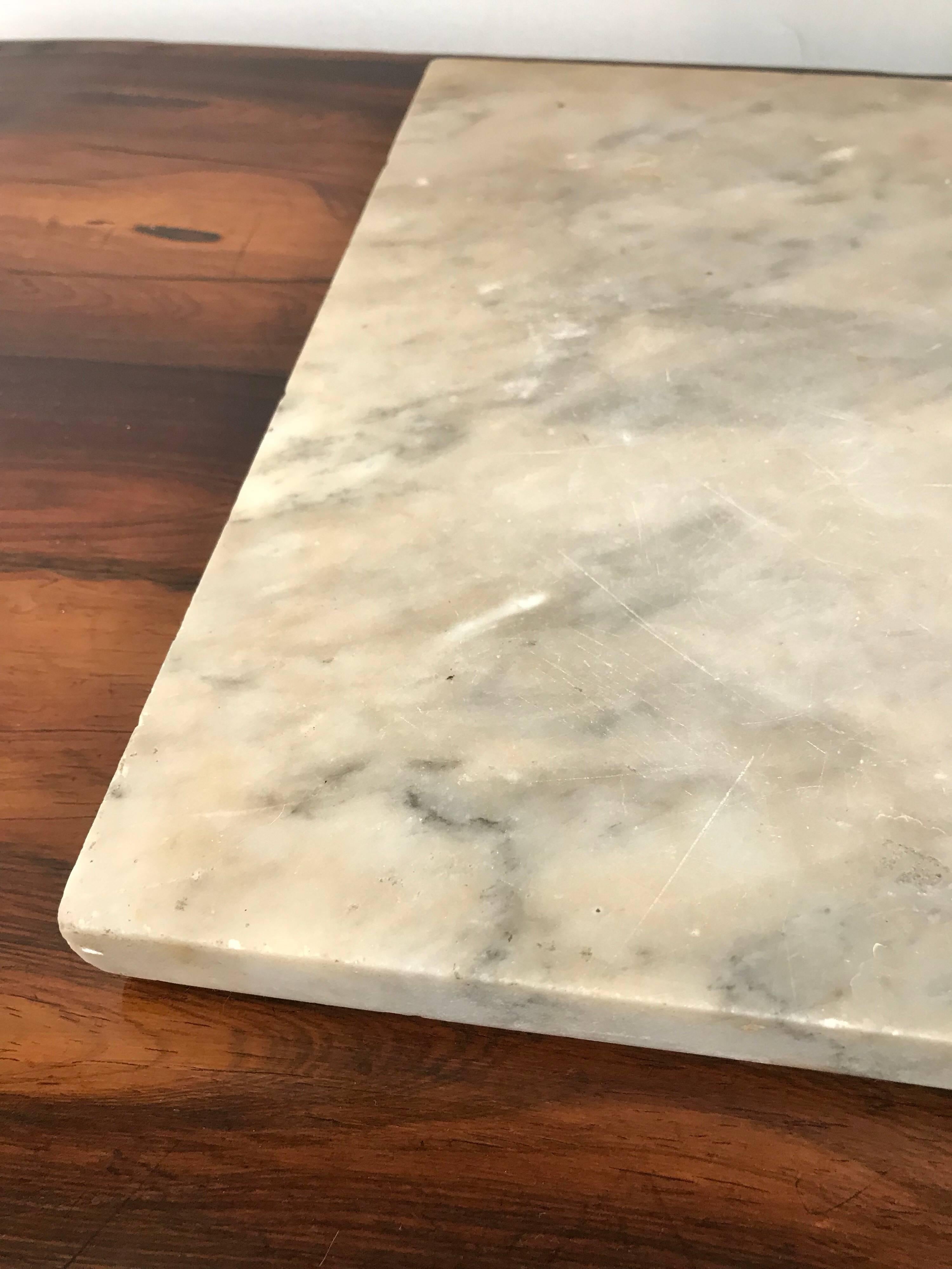 Lazy Susan of Antique Carrara Marble In Good Condition In Charlottesville, VA