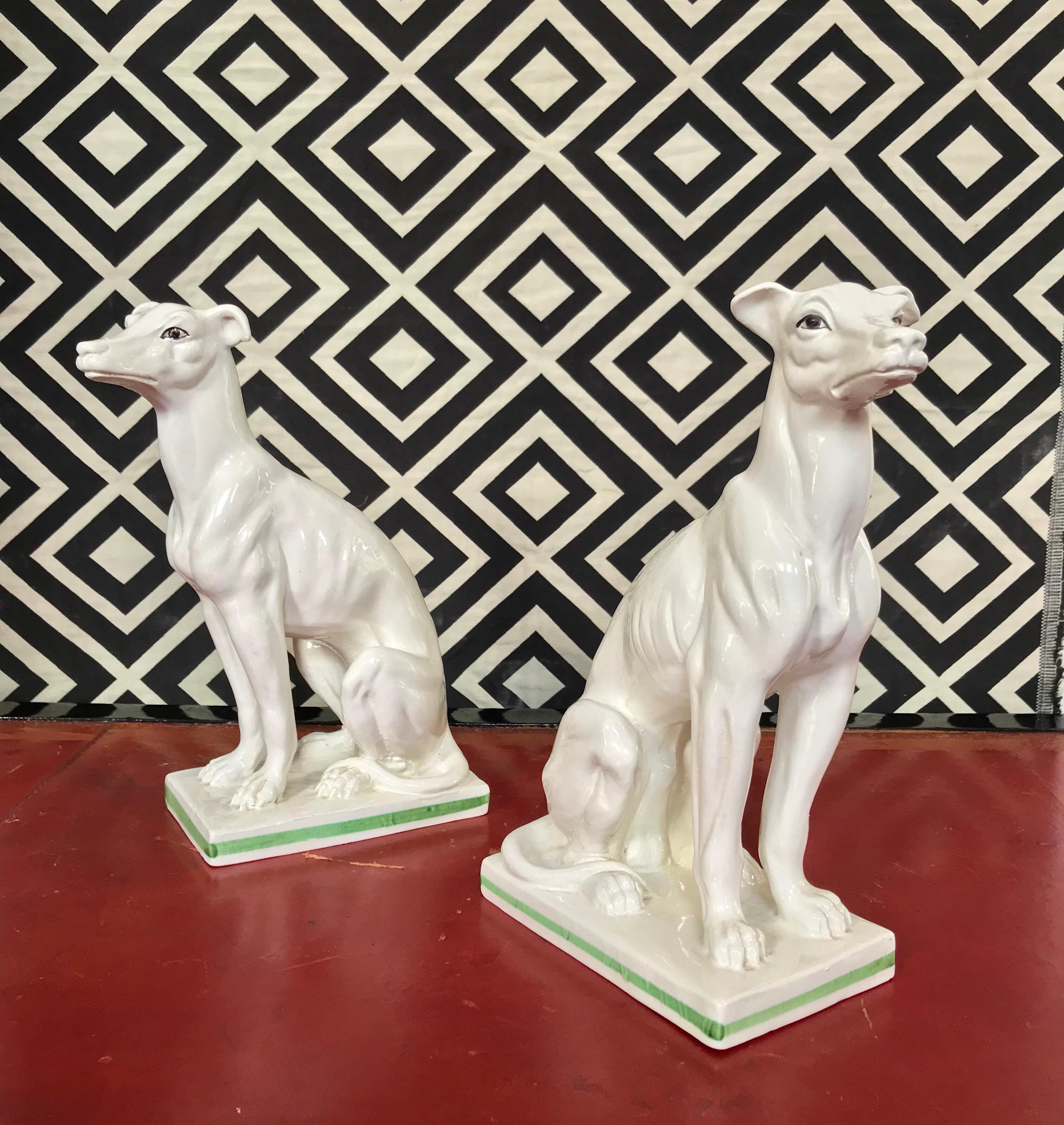 Blanc de Chine Italian Greyhounds, a Pair 5