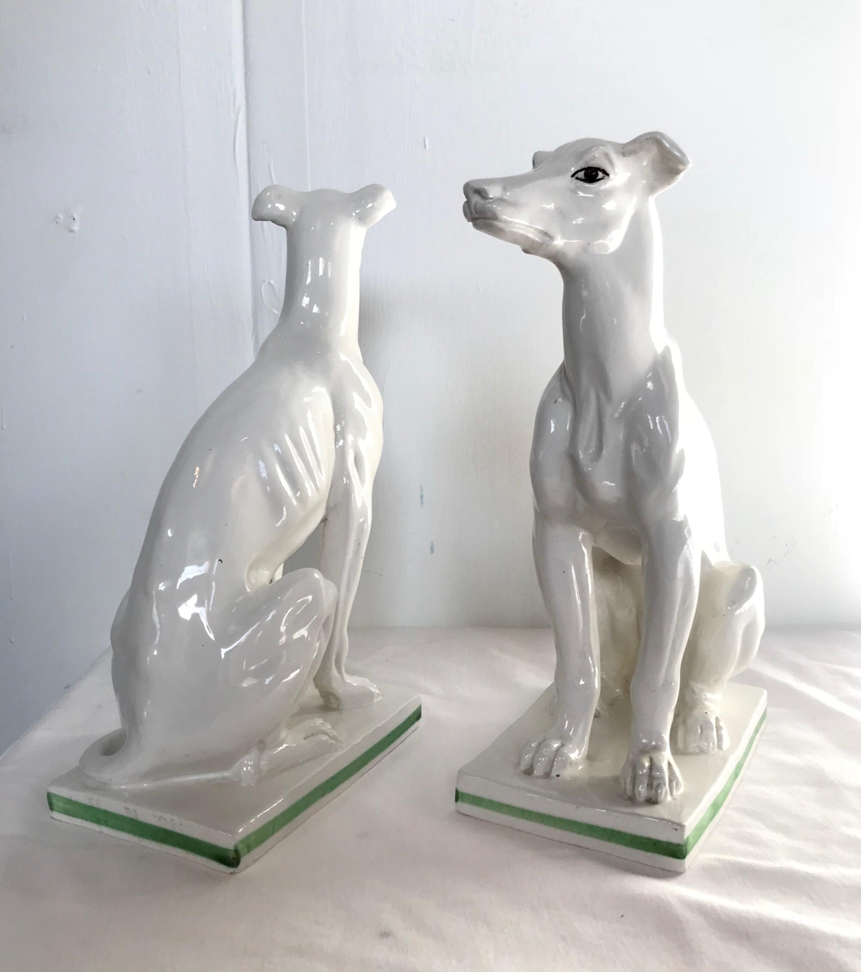 Blanc de Chine Italian Greyhounds, a Pair In Good Condition In Charlottesville, VA