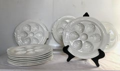 French Faience Oyster Plates of Koi Fish Form, Set of 10