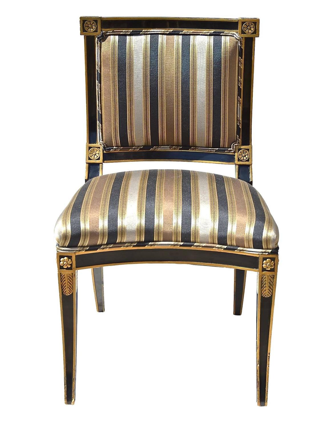 Classical Style Chairs in Black and Gold at 1stdibs