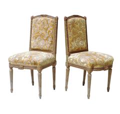 Antique Pair of 19th Century Louis XVI Side Chairs