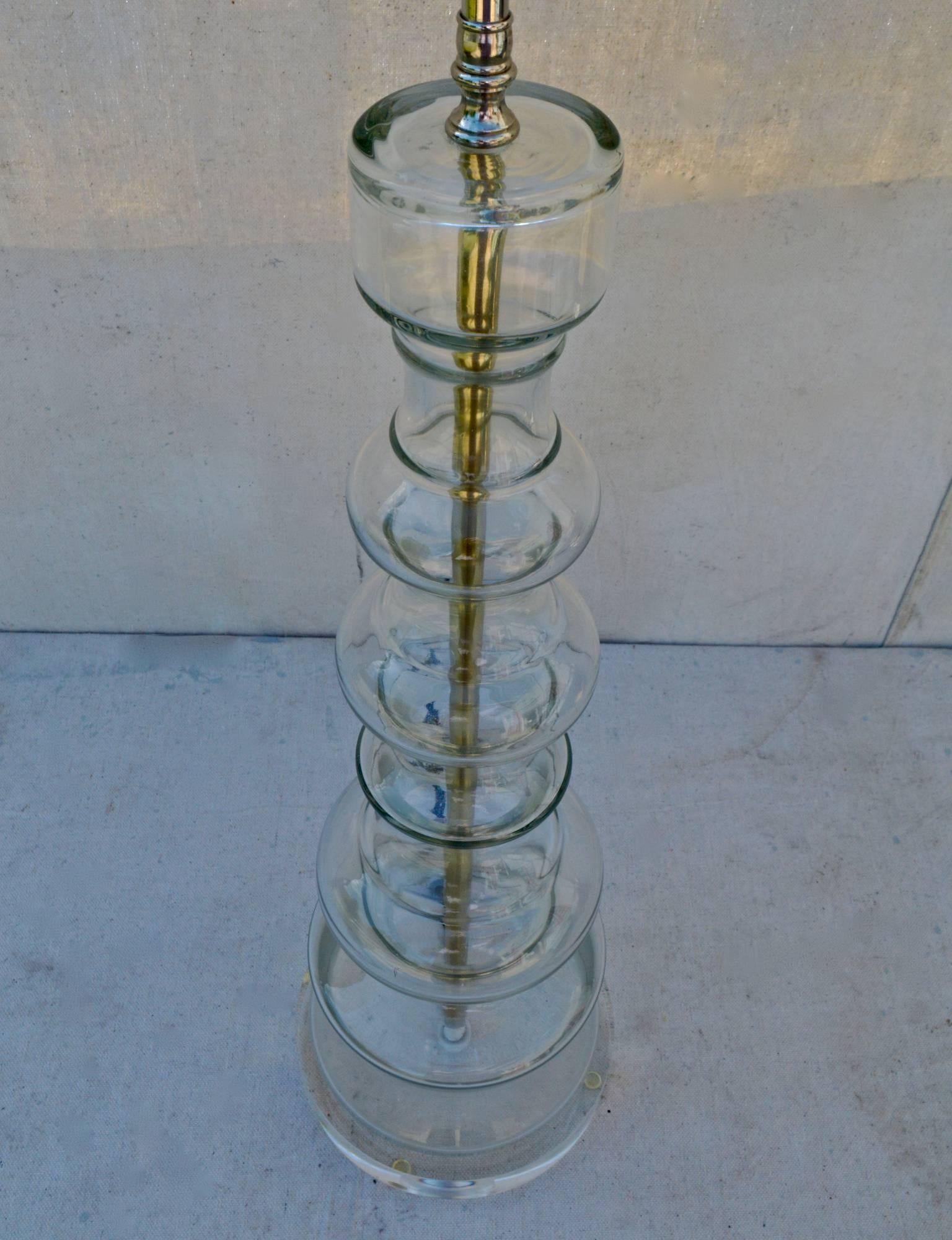 American Clear Glass Lamp of Large-Scale For Sale