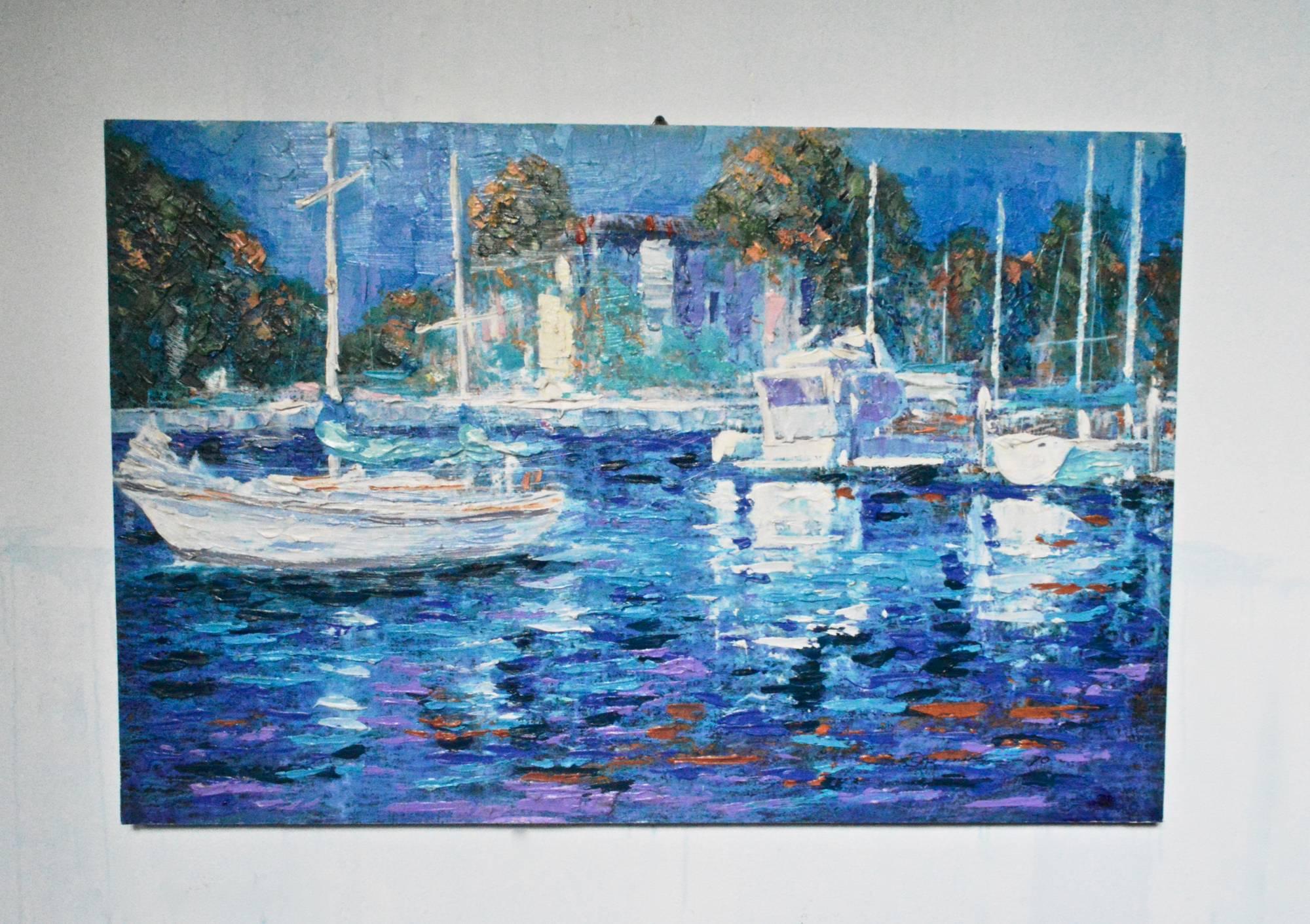 American Painting of Picturesque Marina