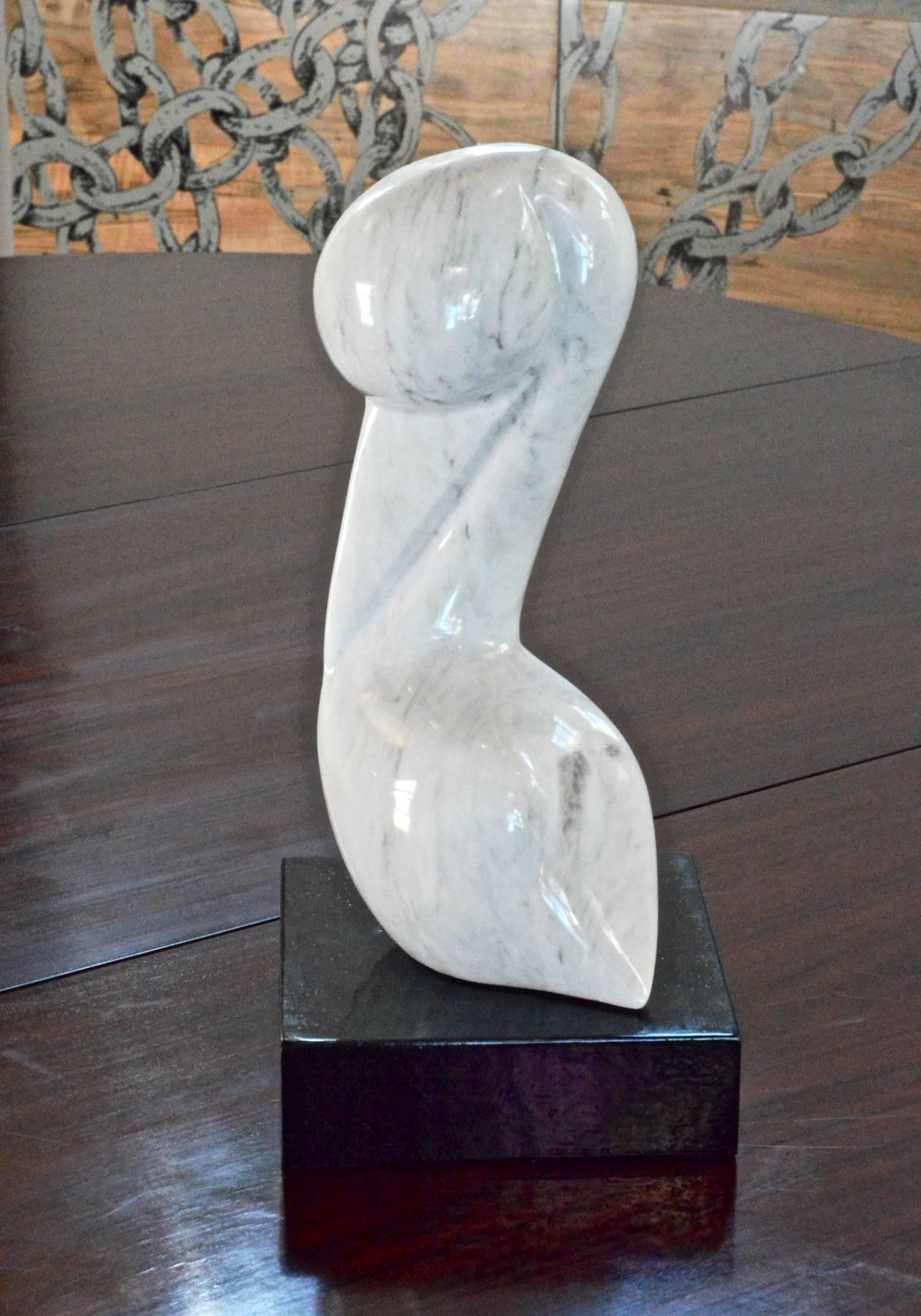 Carrara Marble Abstract Marble Sculpture of a Pelican For Sale