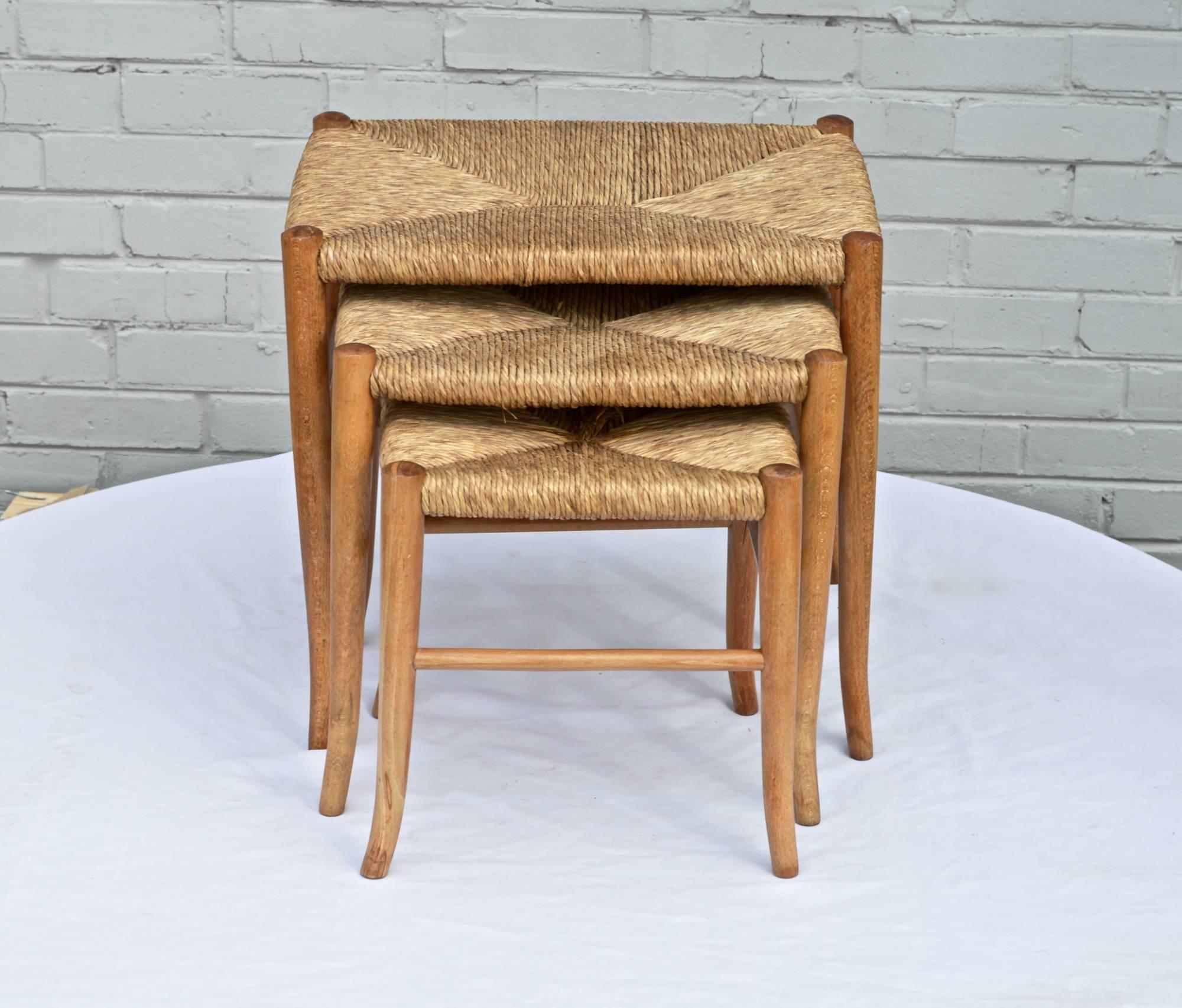 Mid-Century Modern Italian Nesting Stools in the Manner of Gio Ponti