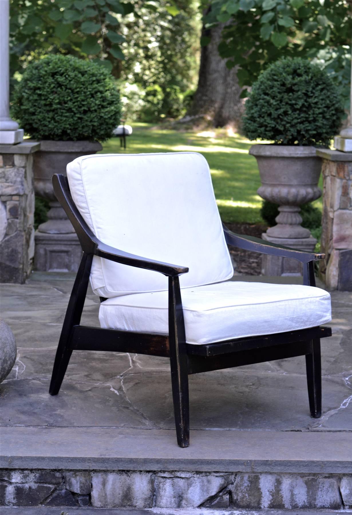 Ebonized Lounge Chairs, a Pair 4