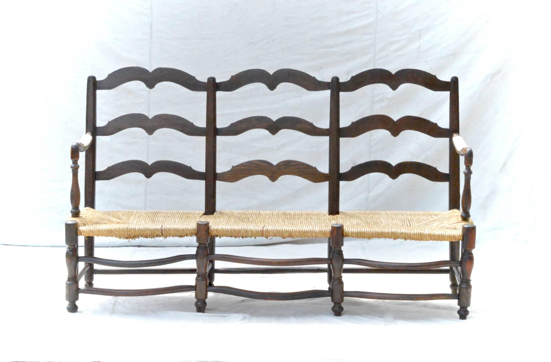 Triple Back 19th Century French Provincial Bench 5