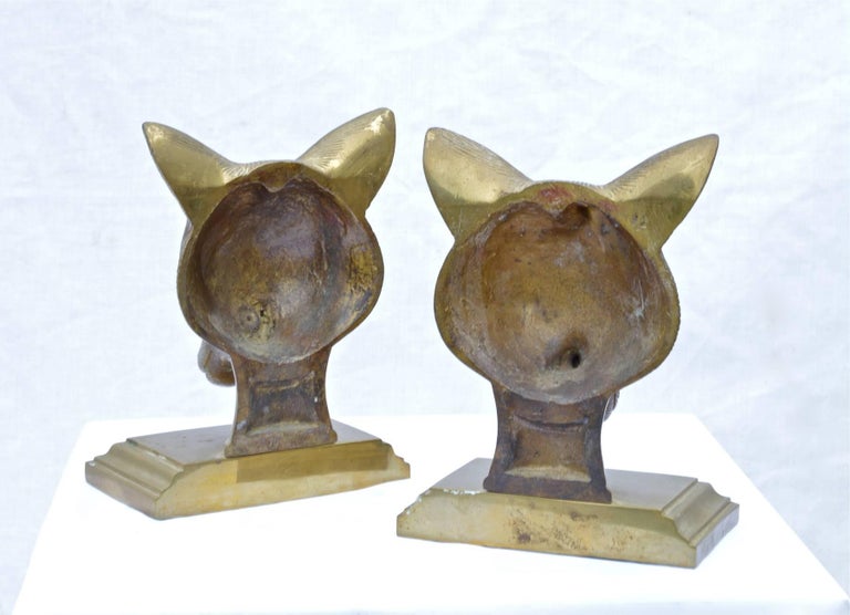 Finely Cast Brass Fox Bookends at 1stDibs