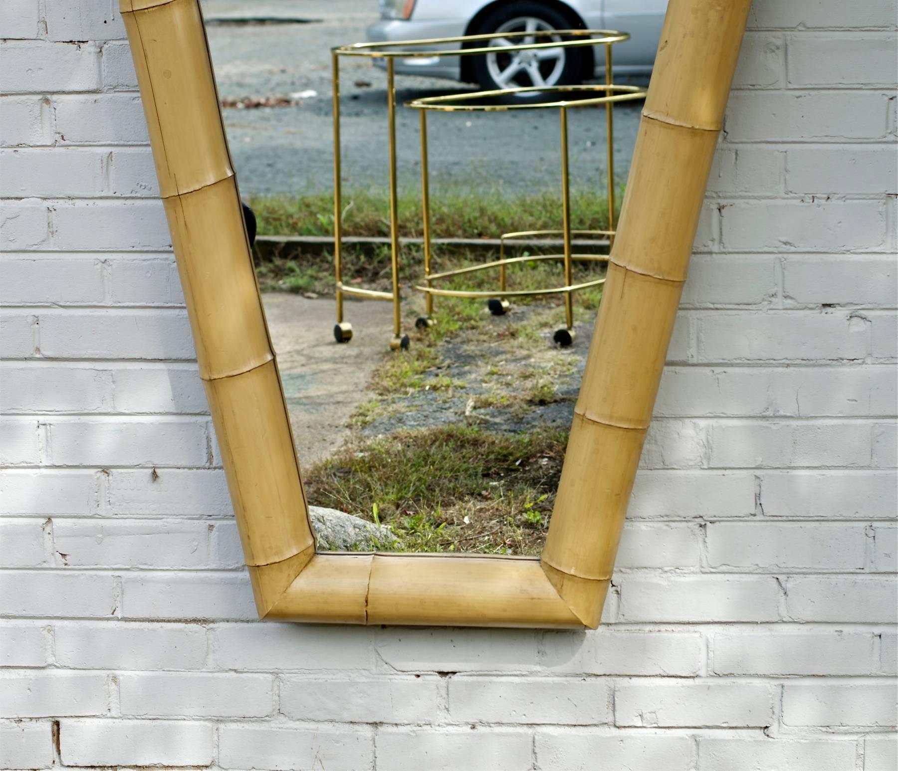 Vintage Bamboo Form Mirror In The Hollywood Regency Taste In Good Condition In Charlottesville, VA