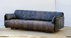 Vintage De Sede Sofa in a Patinated Brown Leather