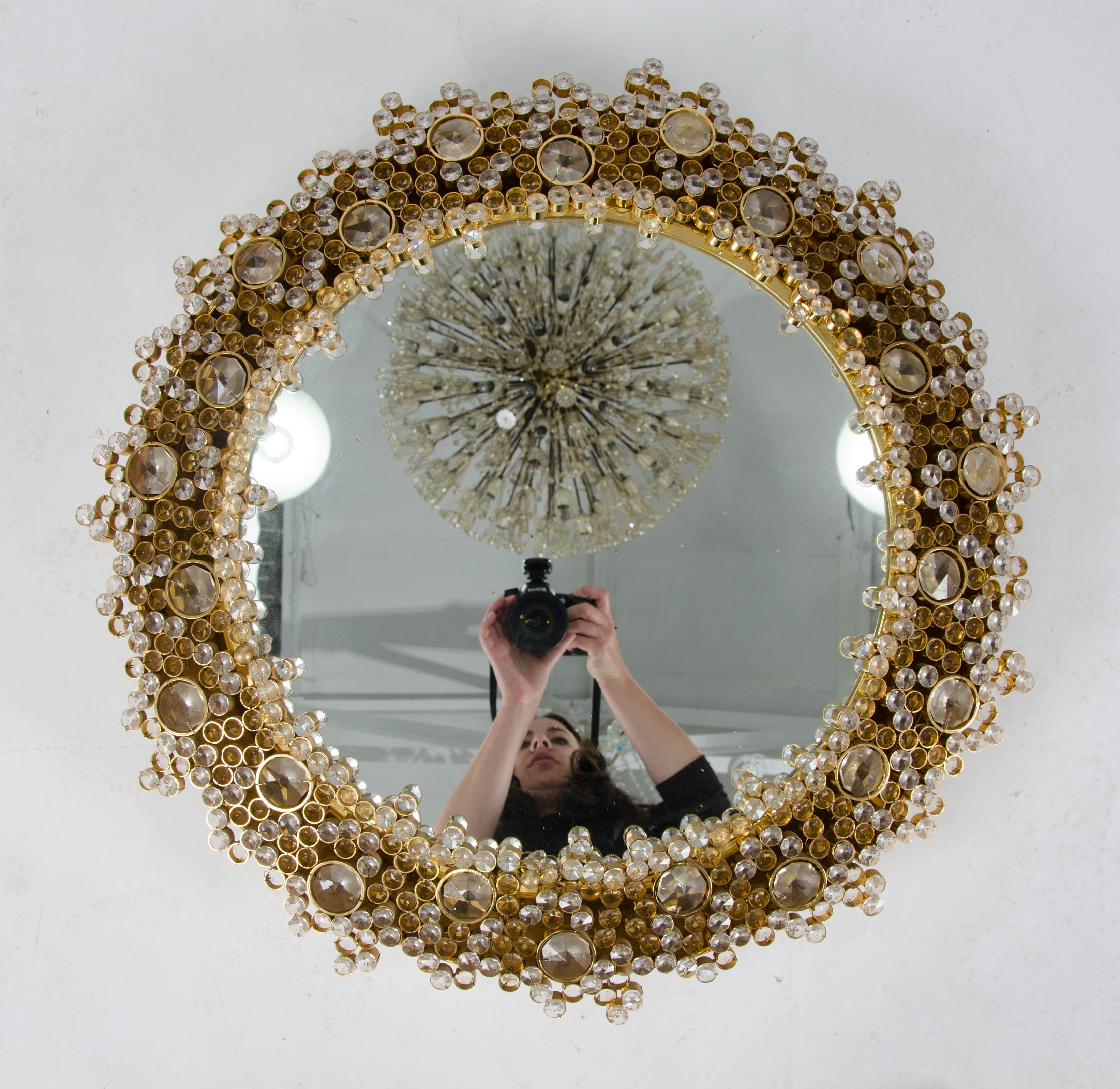 Backlit Round Mirror by Lobmeyr For Sale