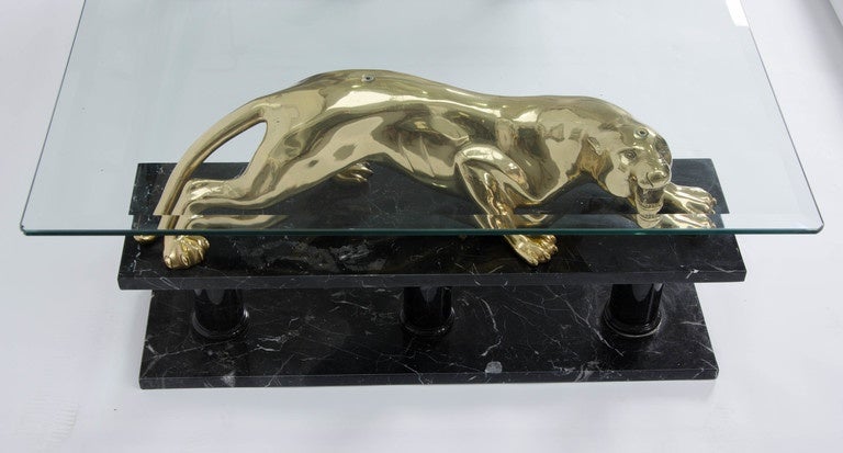 Brass Panther Coffee Table For Sale
