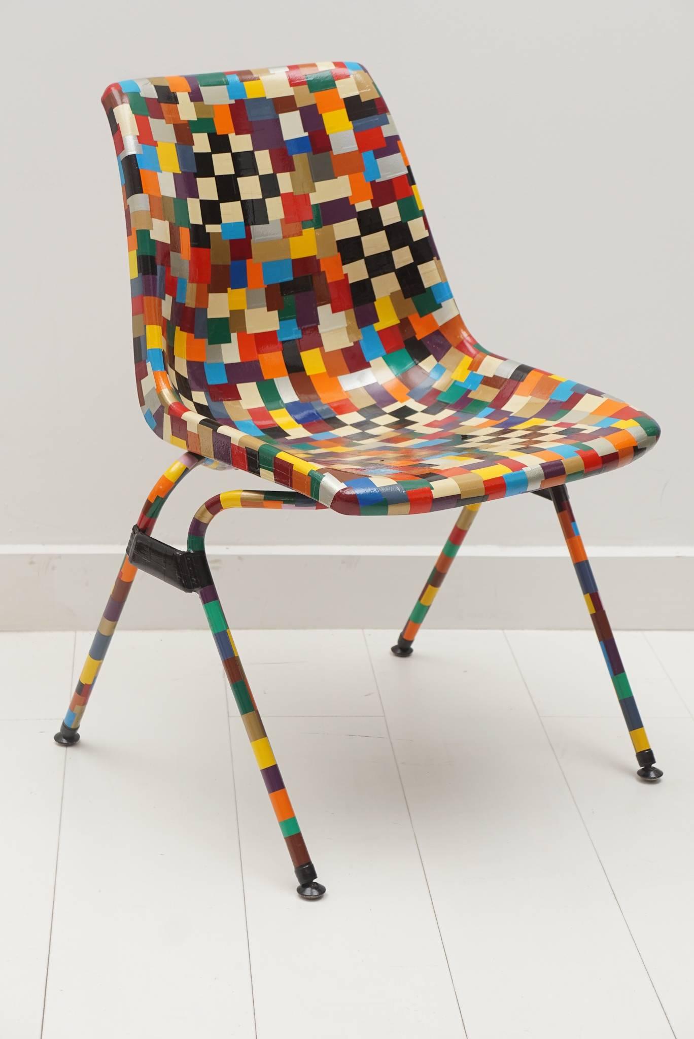 Multi-Color Decoupage Chair For Sale