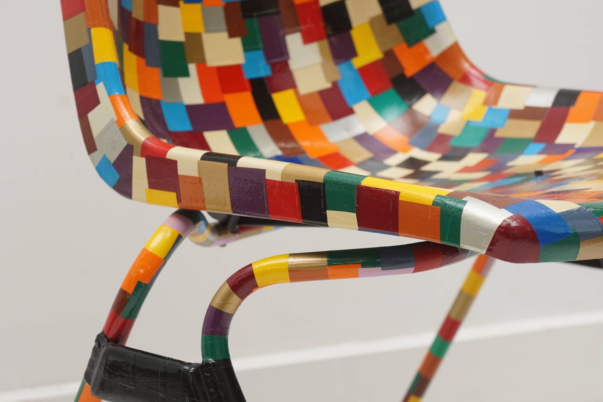 Multi-Color Decoupage Chair In Good Condition For Sale In Miami, FL