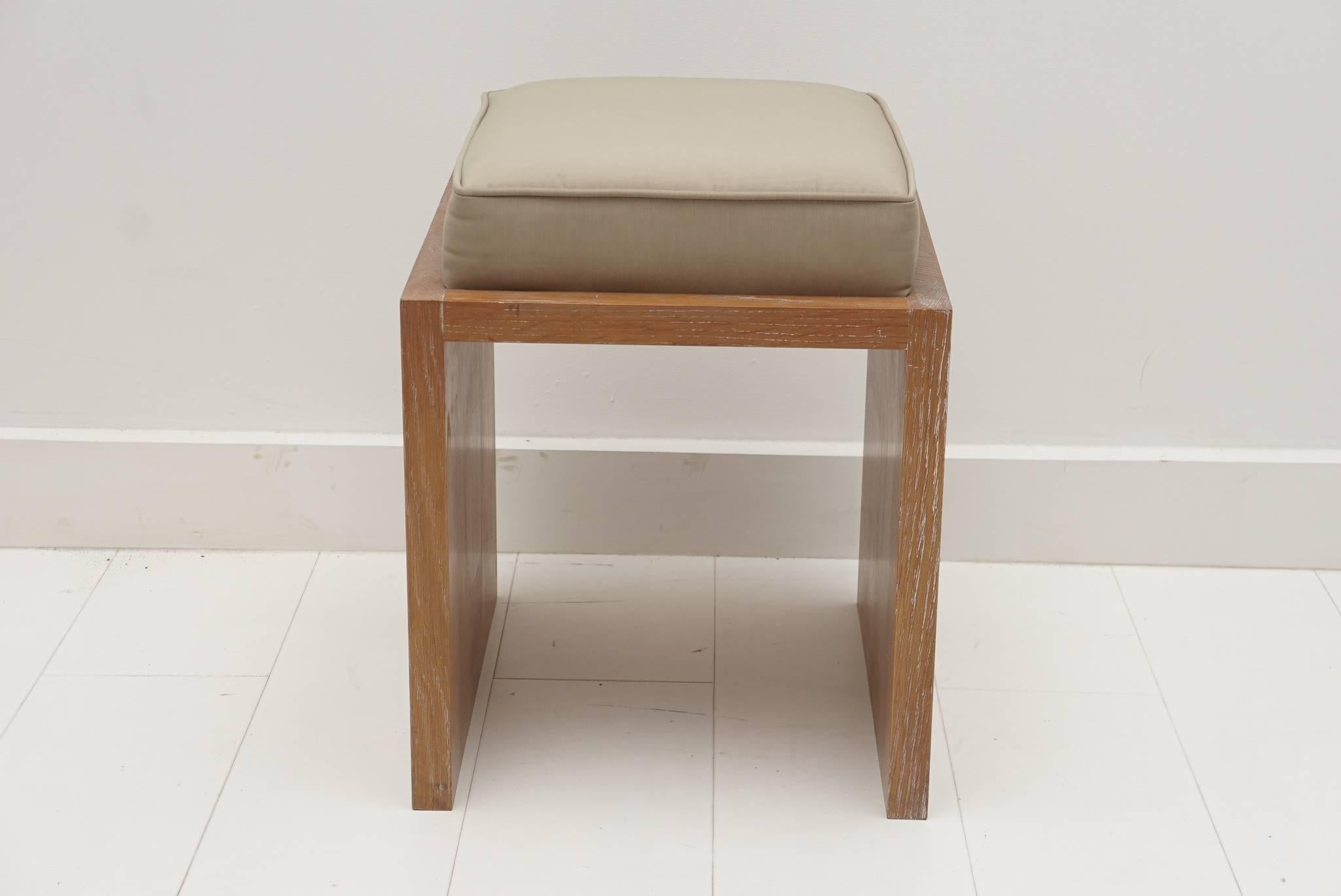 Modern Cerused Wood Bench For Sale