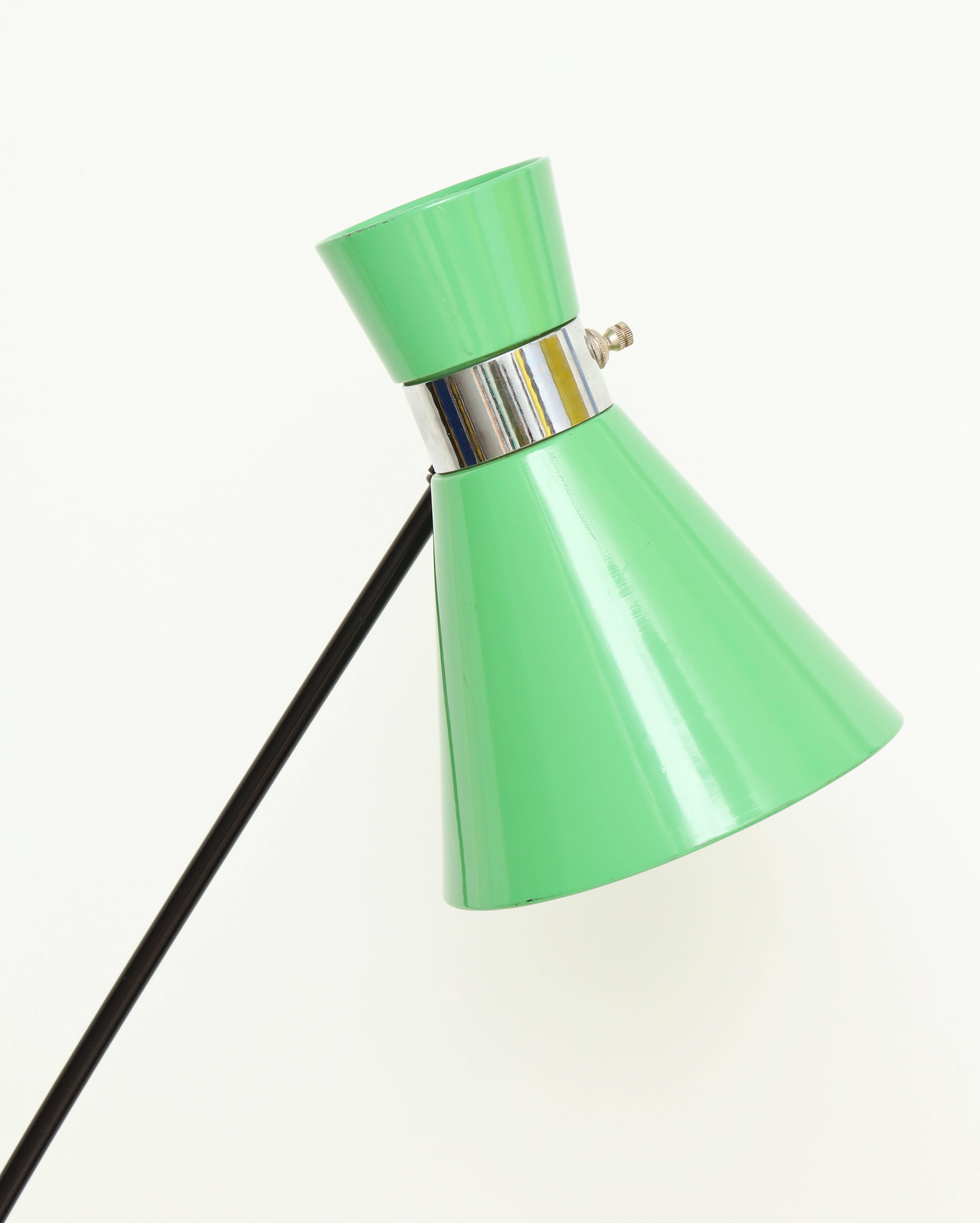 Superb tripod standing lamp with adjustable shade.