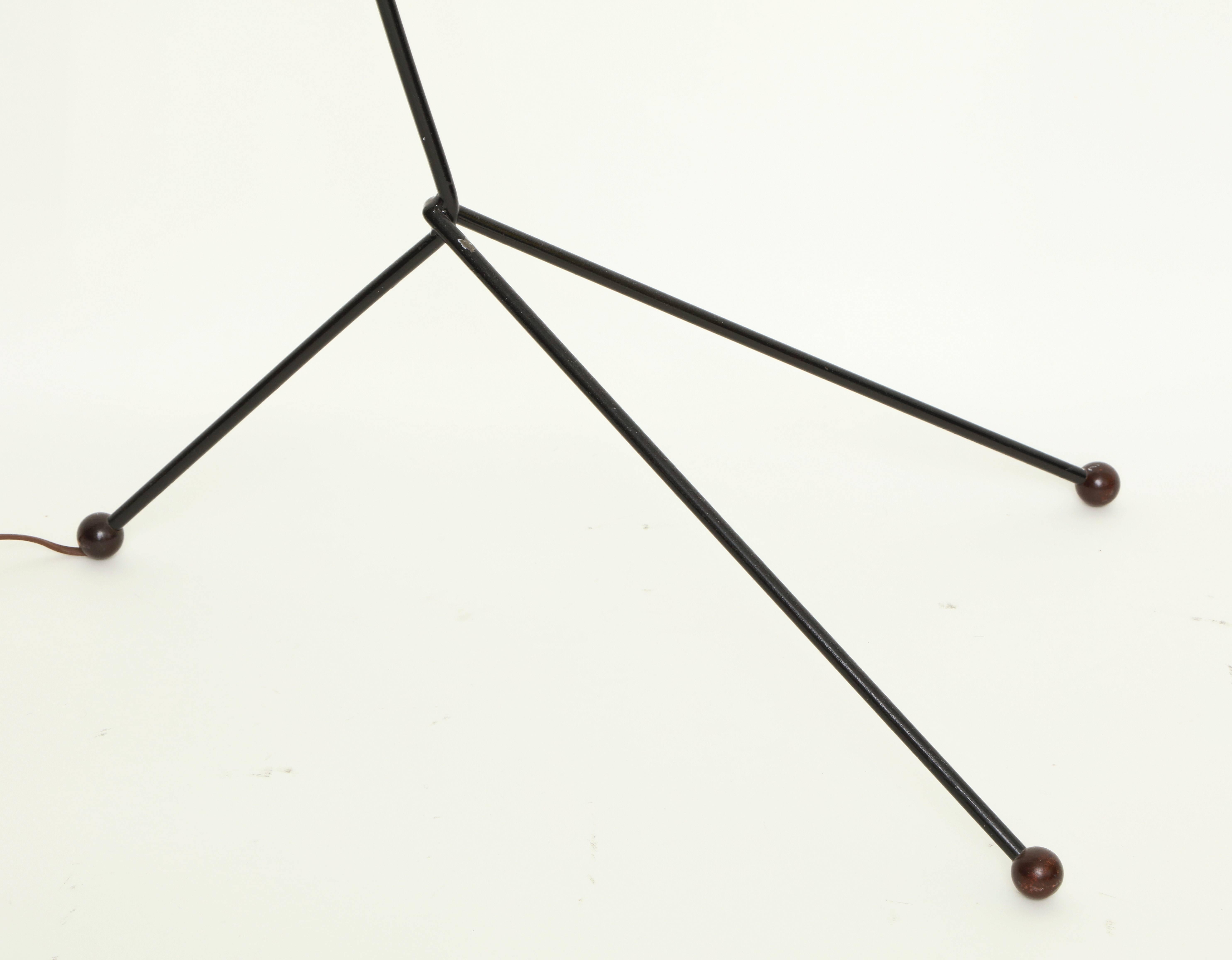 Painted Vintage Tripod Standing Floor Lamp For Sale