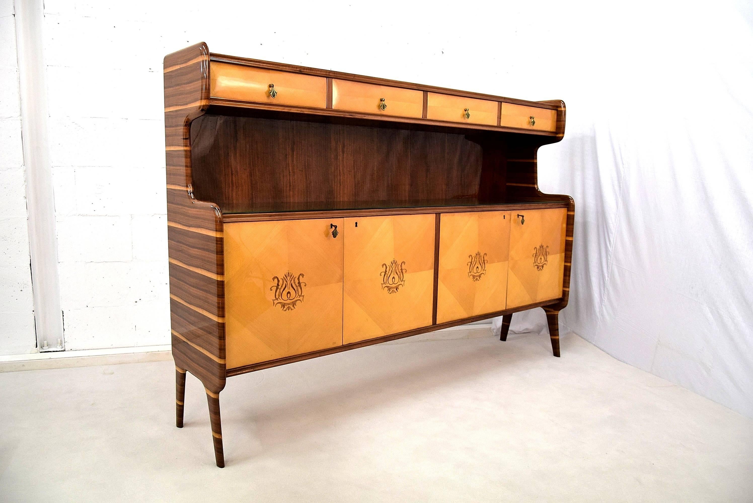 Mid-Century Modern Mid century Modern Credenza Attributed to Melchiorre Bega For Sale