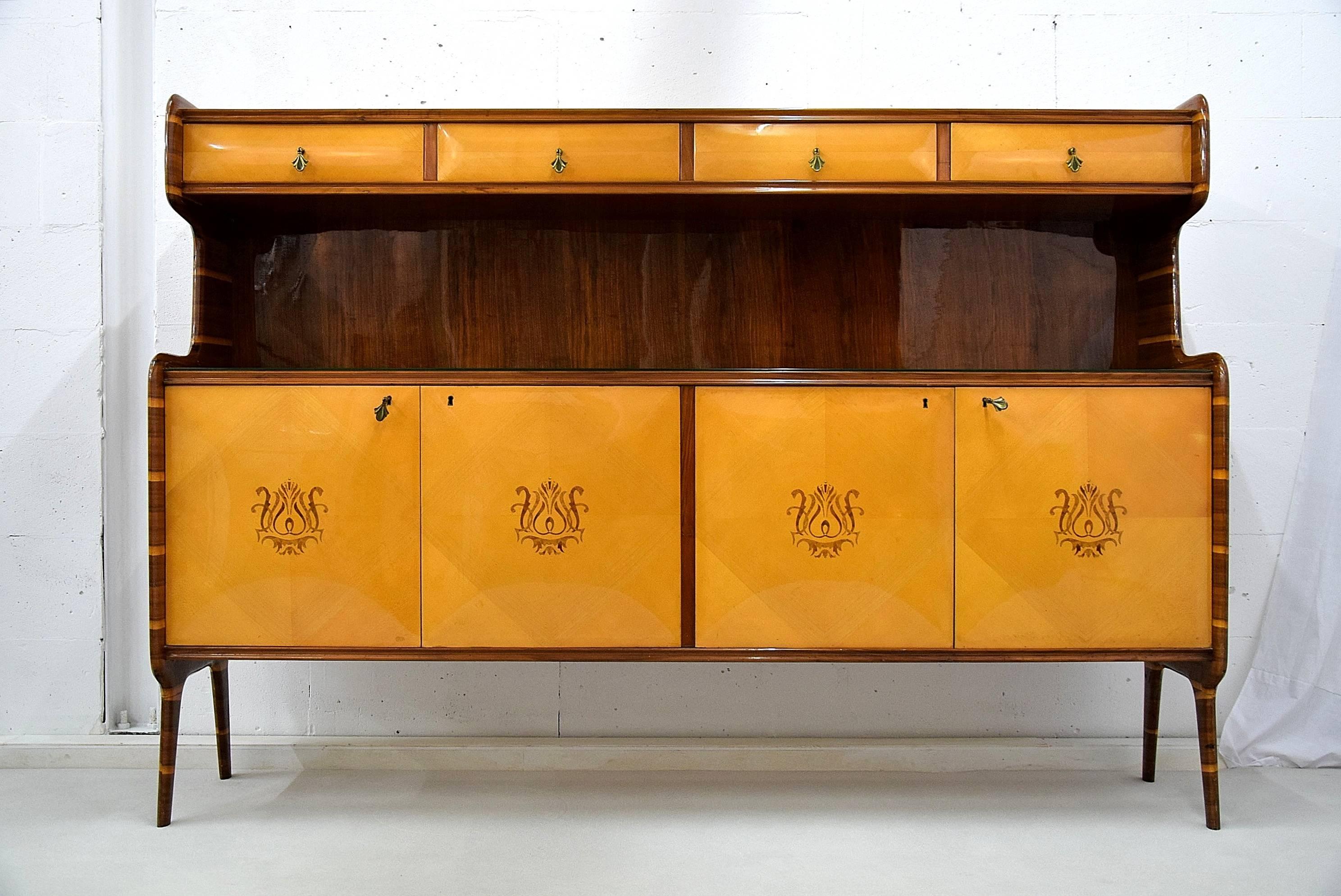 Mid century Modern Credenza Attributed to Melchiorre Bega For Sale 3
