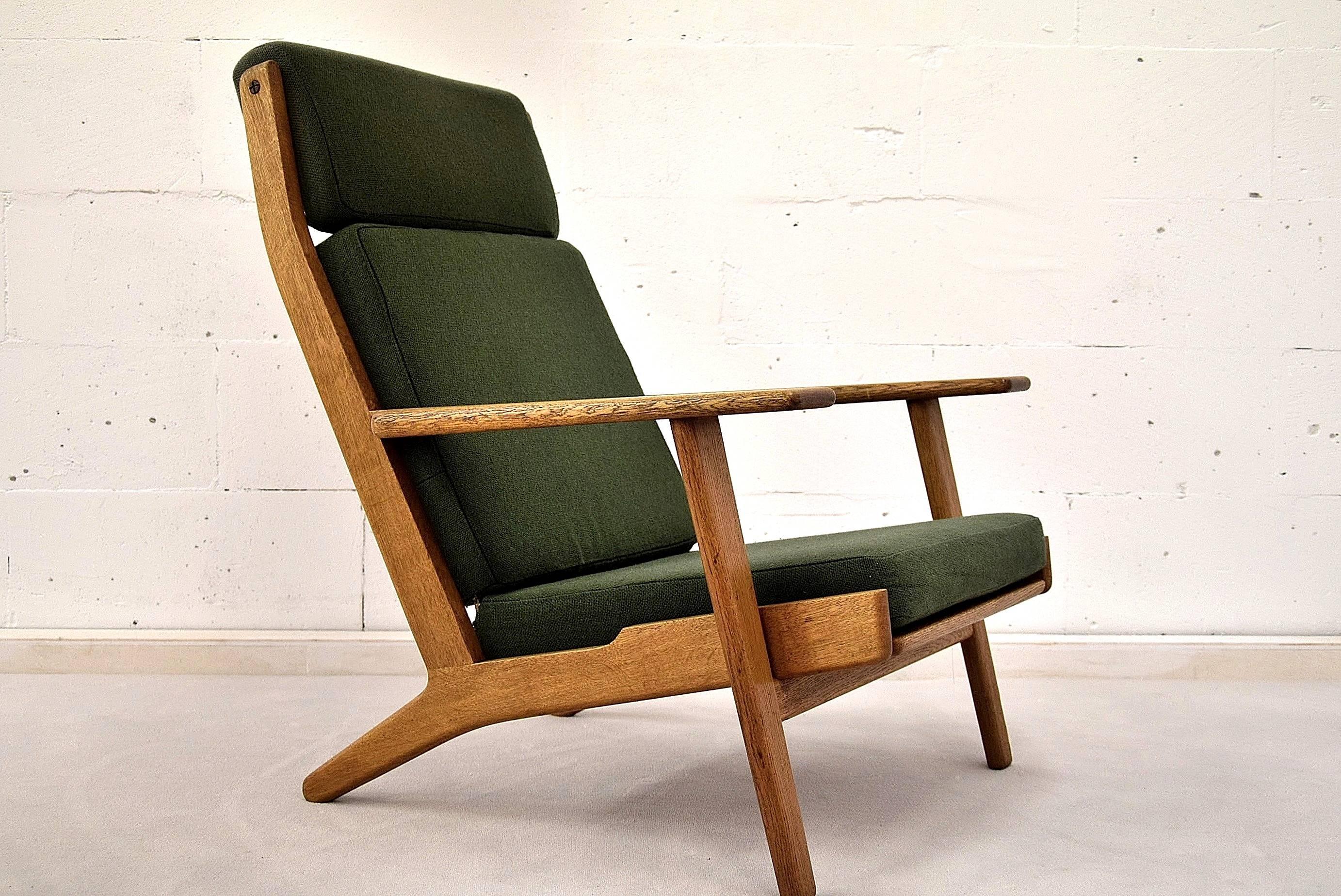 Danish Mid century Modern High Back Lounge Chair by Hans J. Wegner