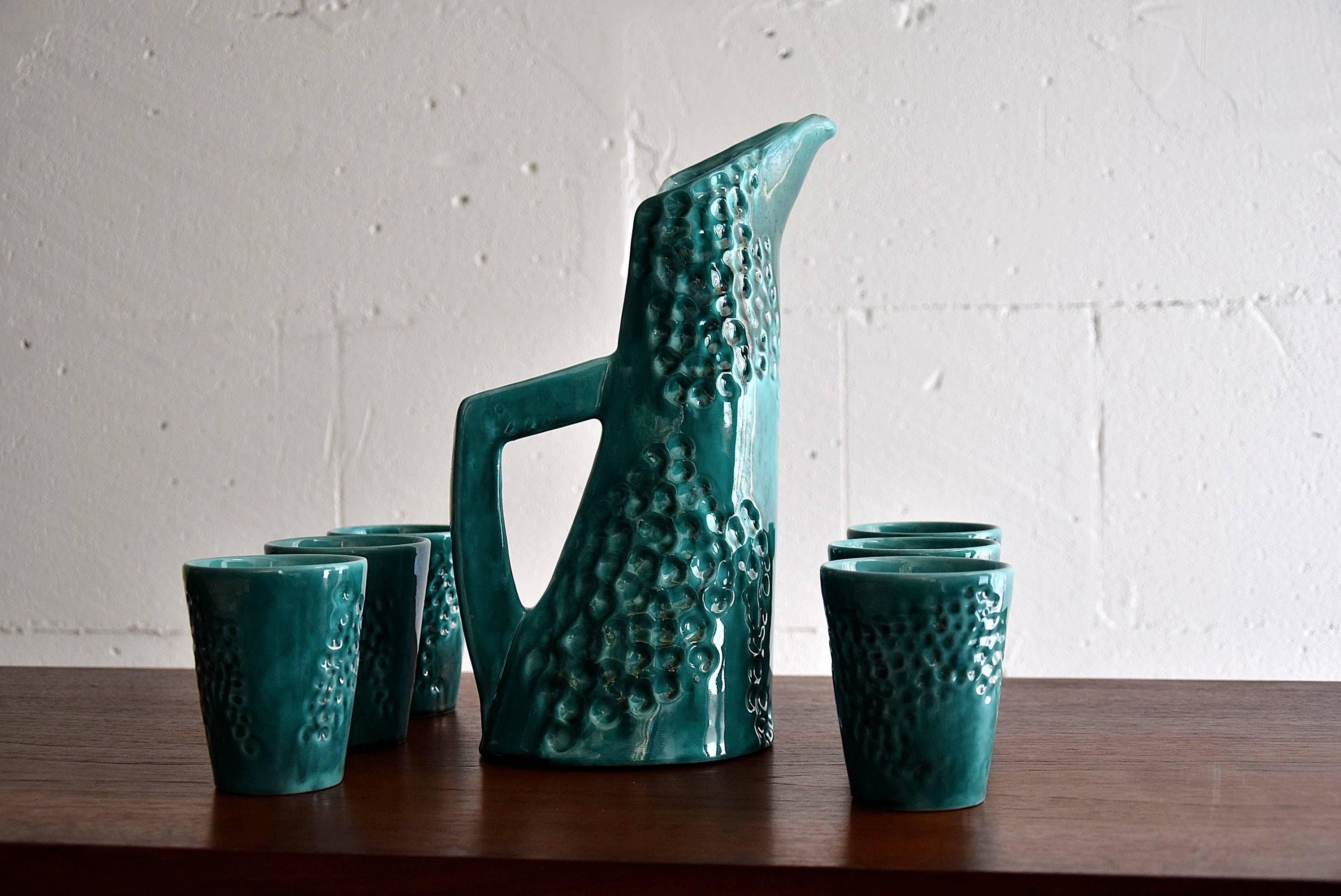 Keramik-Karaffe von Ceramiche Pucci aus den 1950er Jahren im Zustand „Hervorragend“ im Angebot in Weesp, NL