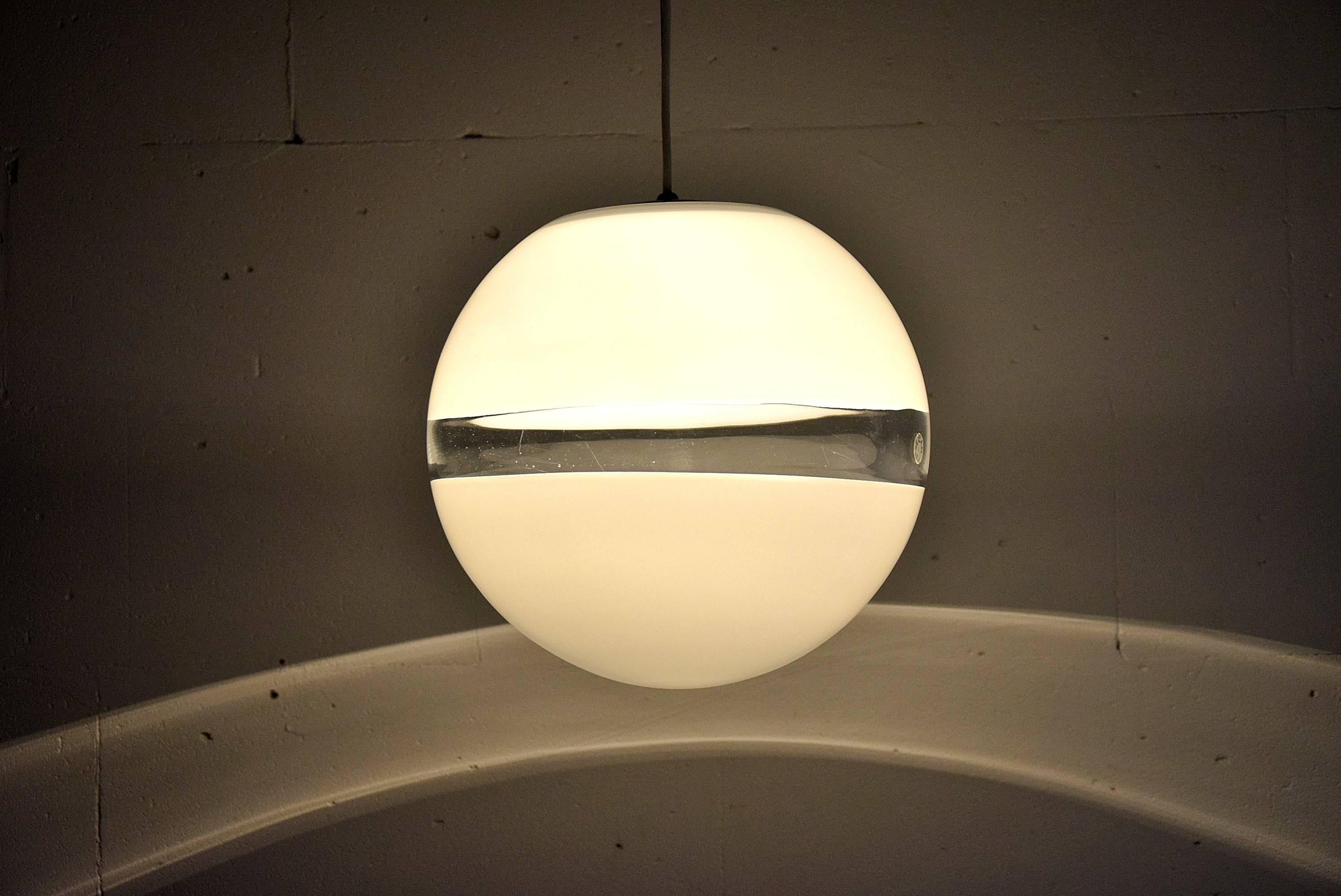 Mid century modern Italian glass ceiling lamp 1