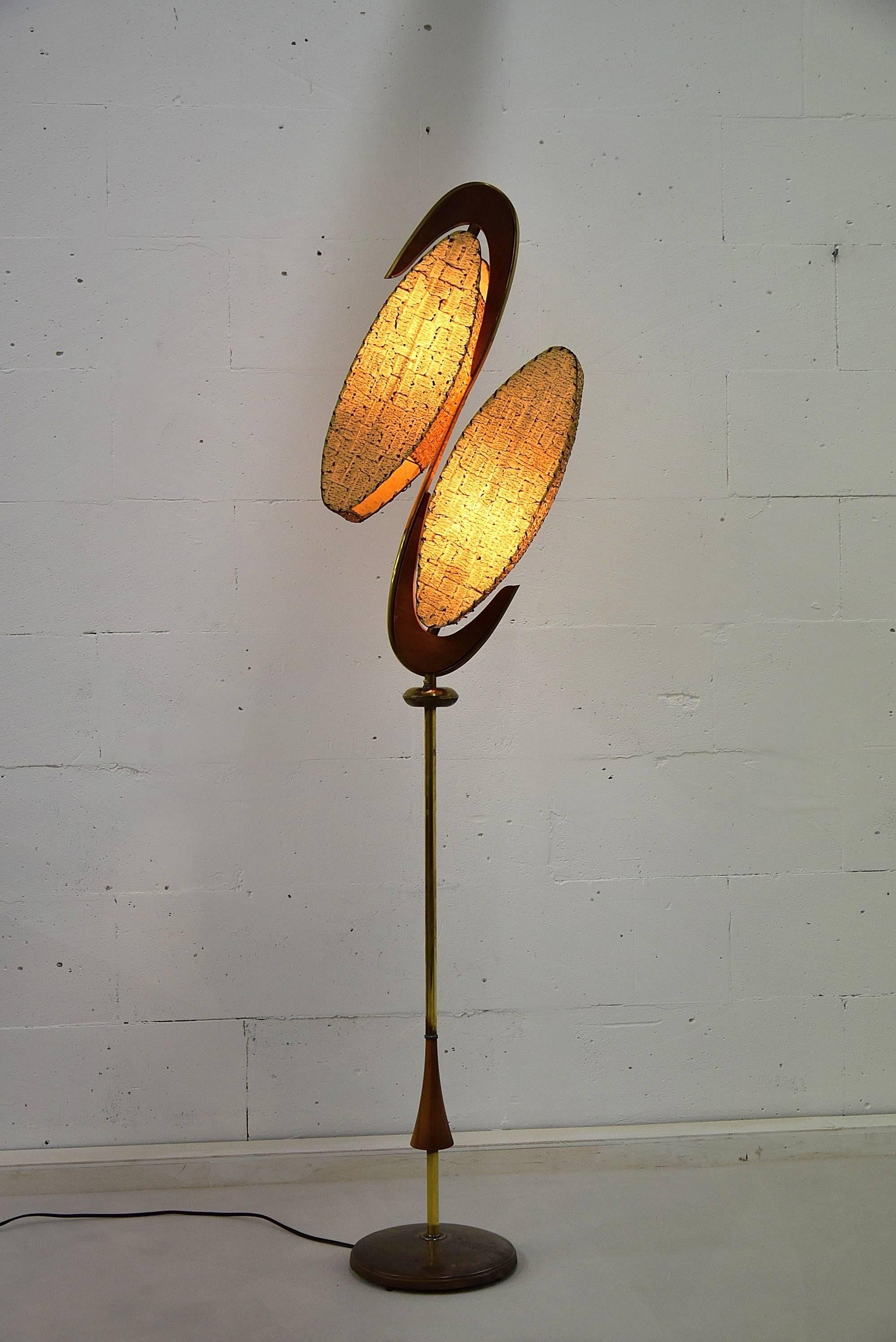 Brass Majestic Mid century Modern Floor Lamp For Sale