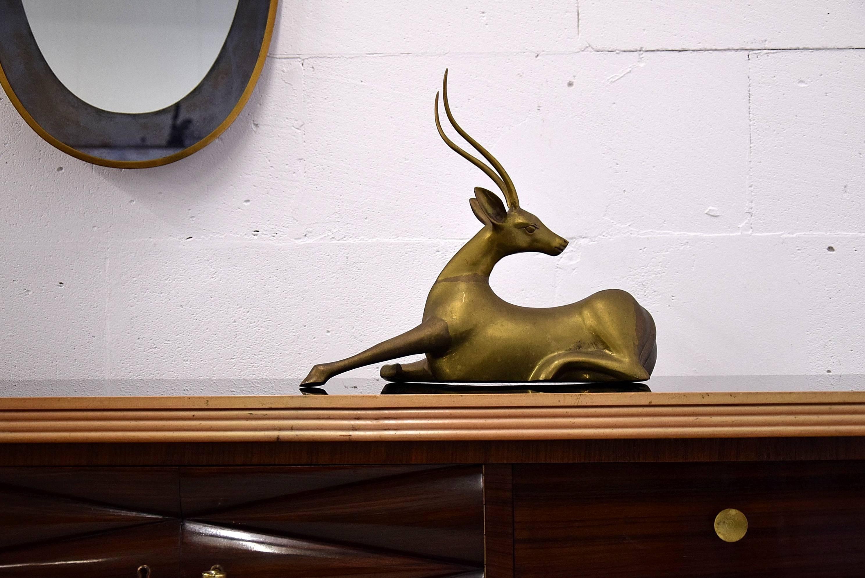 Antelope 1960s Brass Sculpture 2