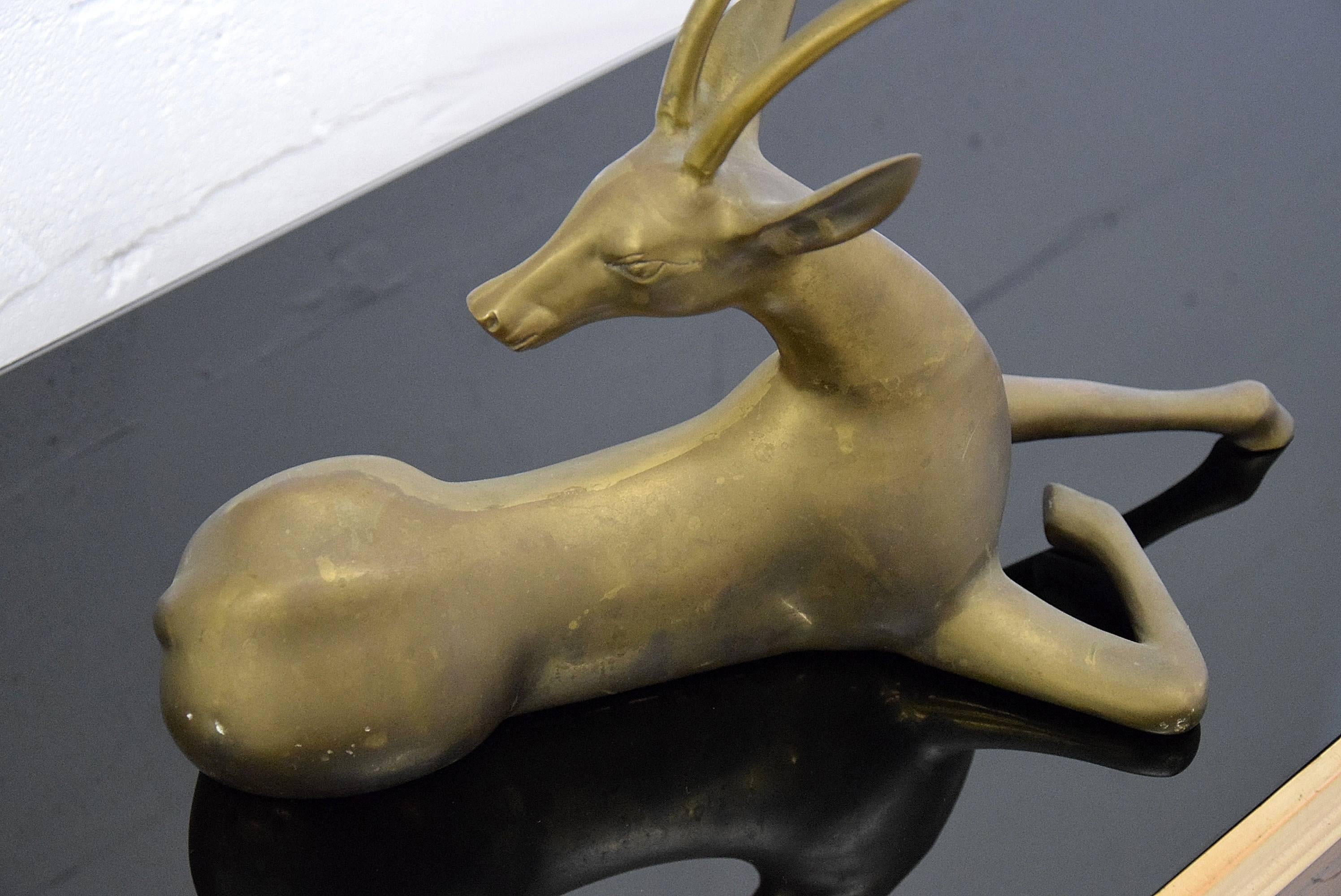 Antelope 1960s Brass Sculpture 4
