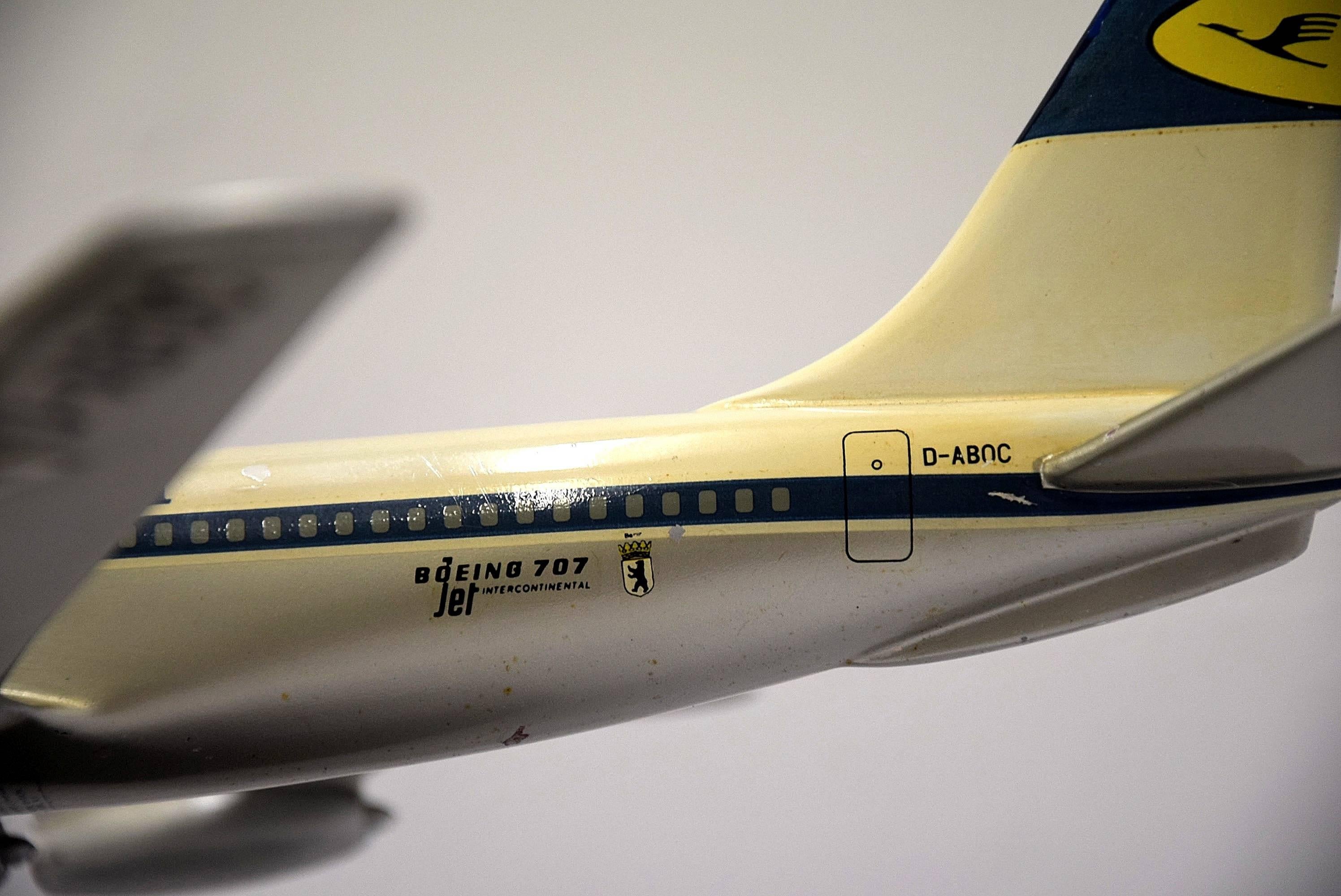 3" vintage Dyna Flites-Boeing 707 LUFTHANSA AIRLINES Diecast aircraft avion 