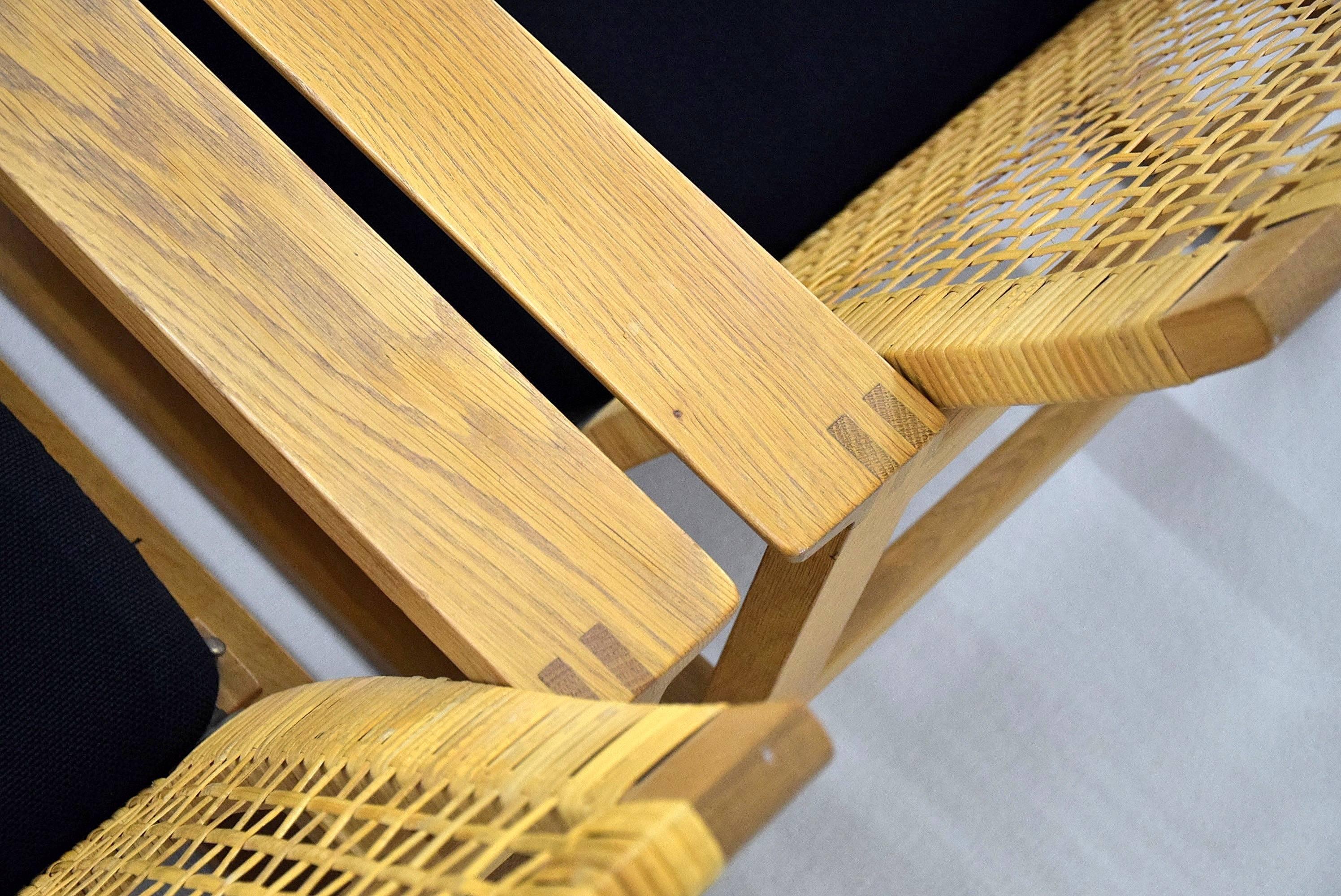 Børge Mogensen, Pair of Oak and Cane Lounge Chairs 1