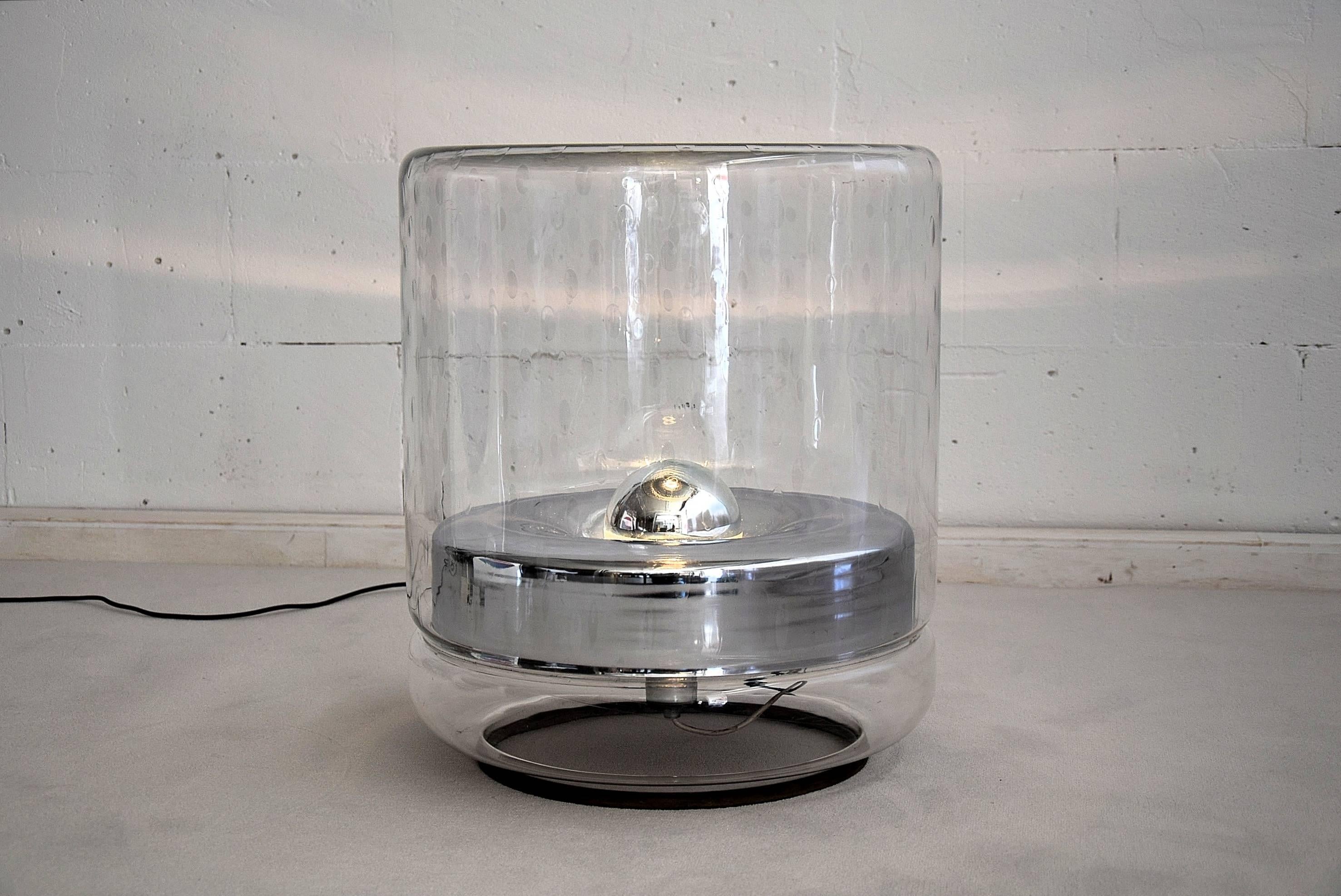 Artù Mid-Century Modern Italian Crystal Floor Lamp and Side table  For Sale 2
