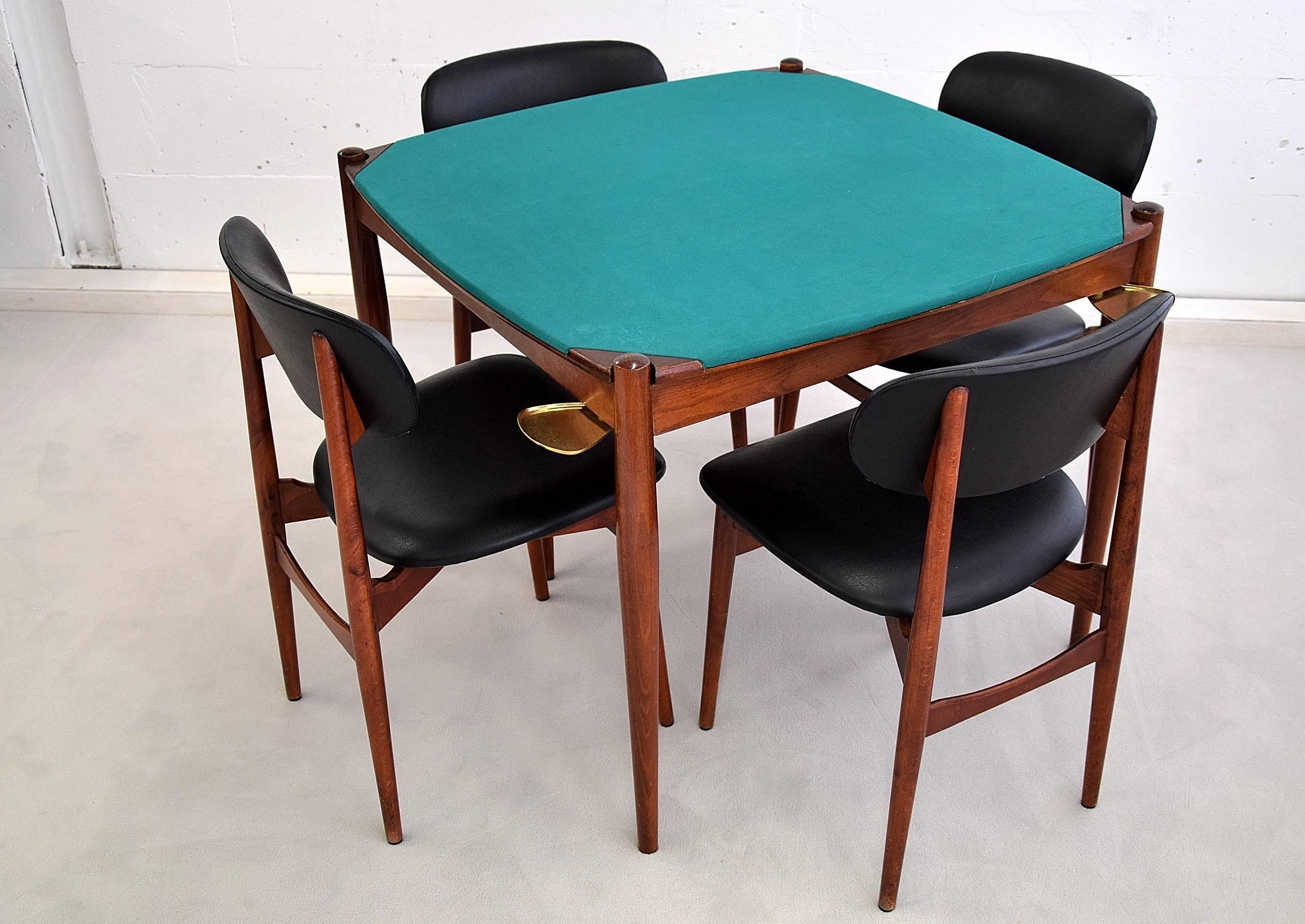 Italian Gio Ponti 1960s Poker Table