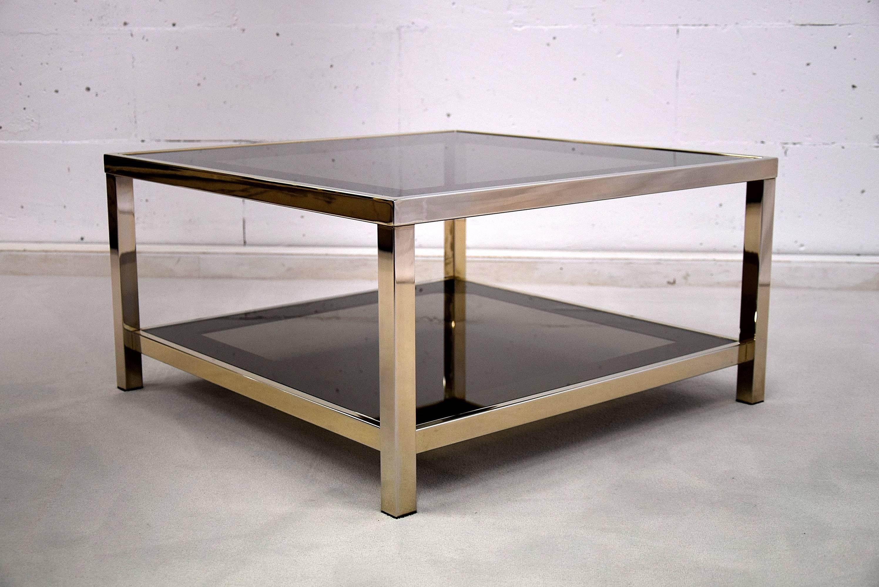 Late 20th Century Mid-Century Modern 23-Karat Gold-Plated Coffee Table For Sale
