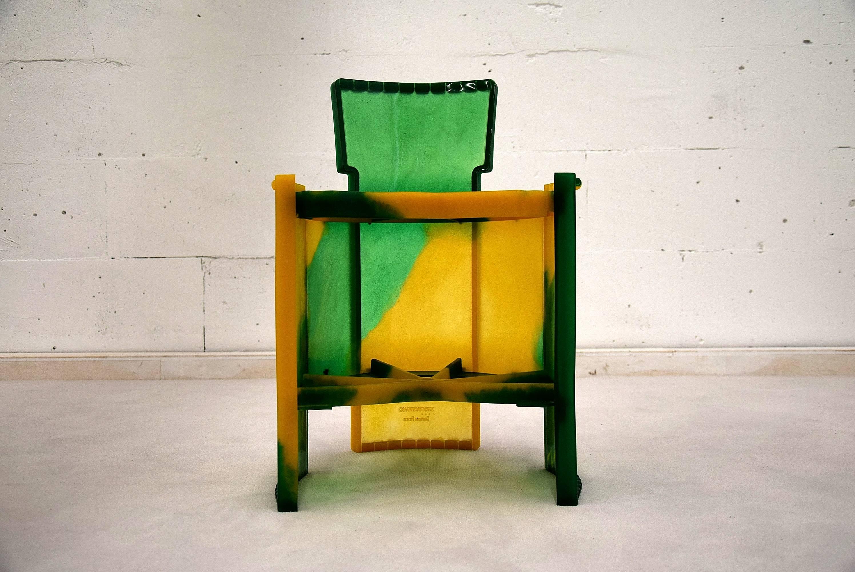 Gaetano Pesce Green and Yellow Chair In Good Condition In Weesp, NL