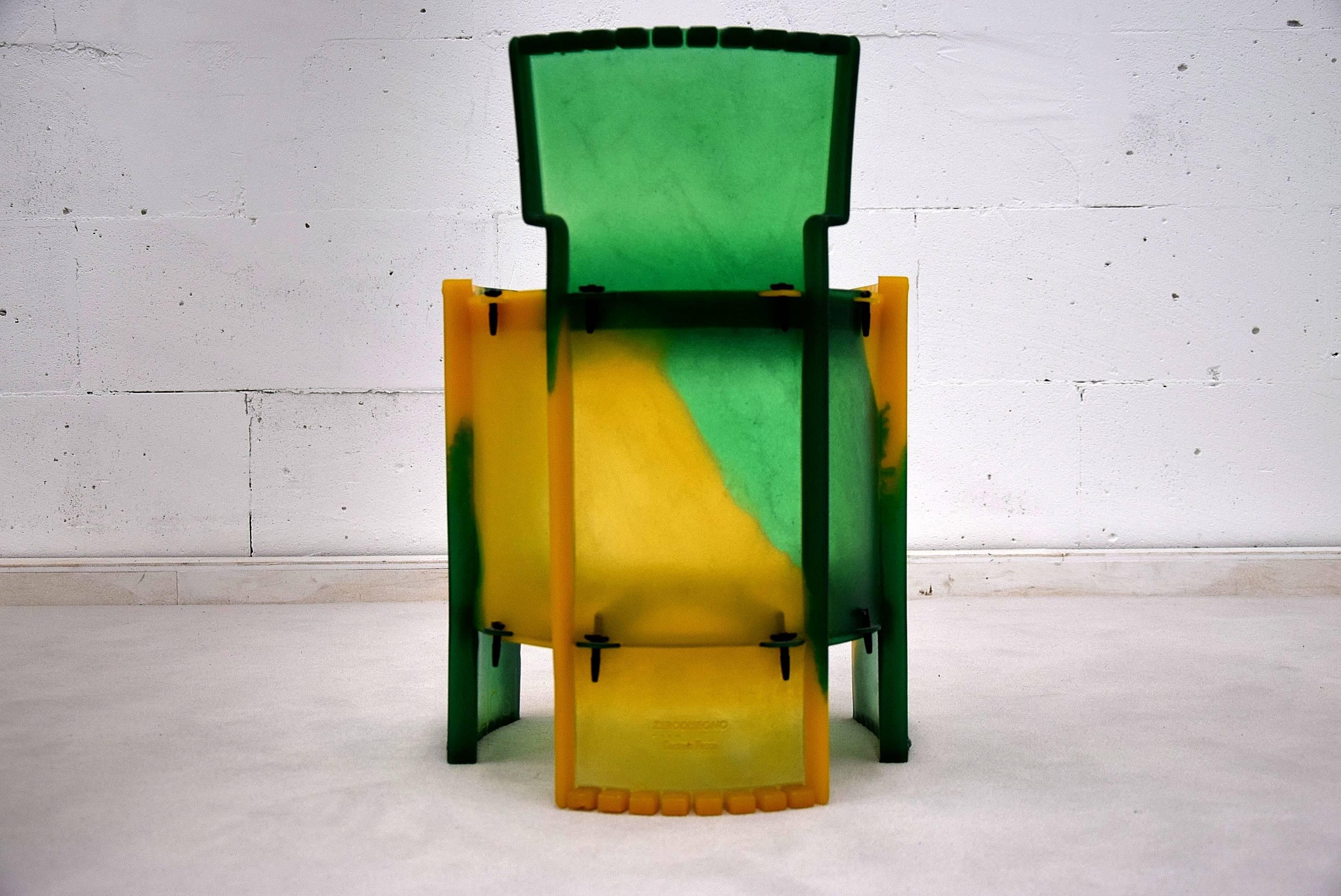 Gaetano Pesce Green and Yellow Chair 1