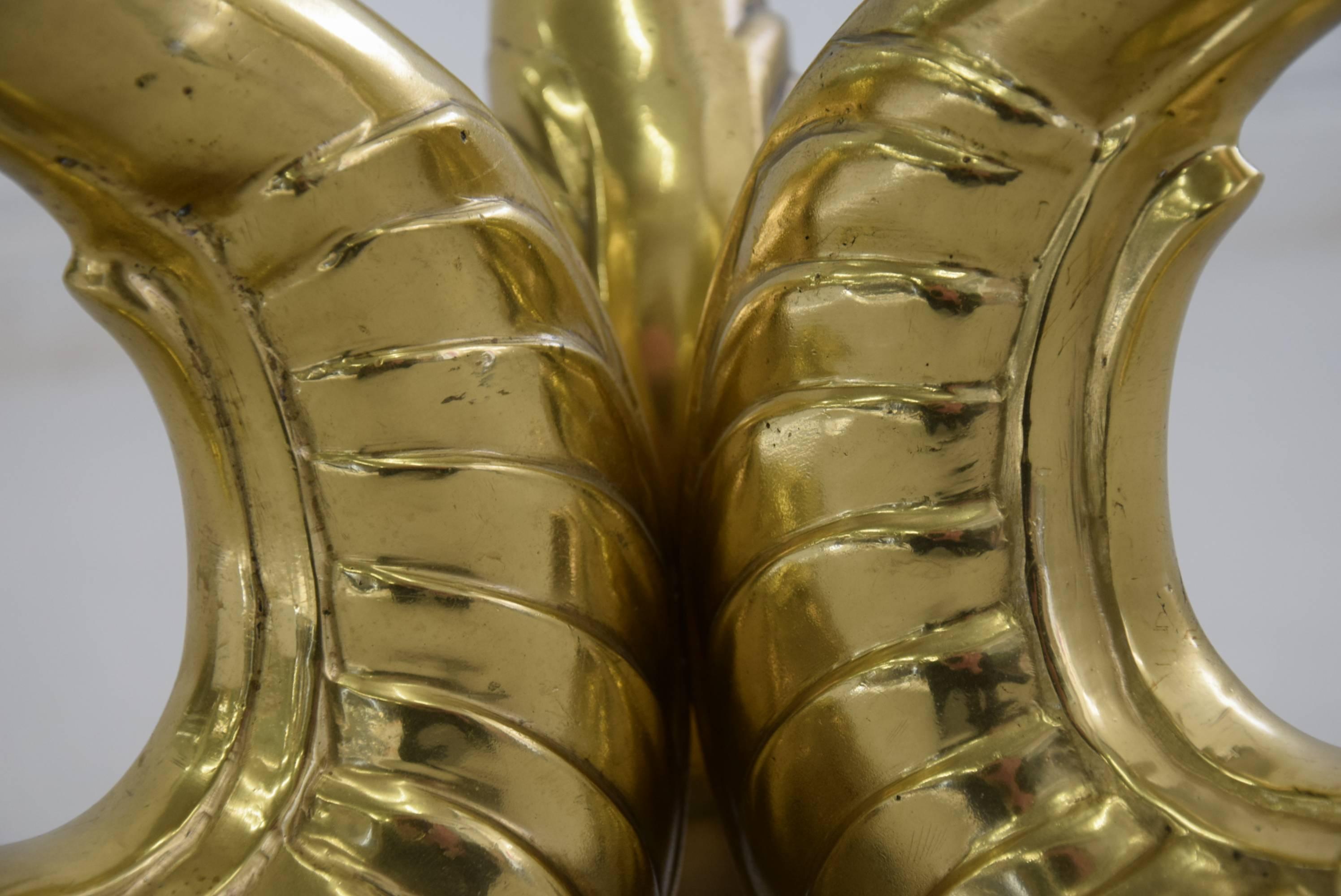 Stunning Italian Mid-Century Solid Brass Koi Coffee Table 2