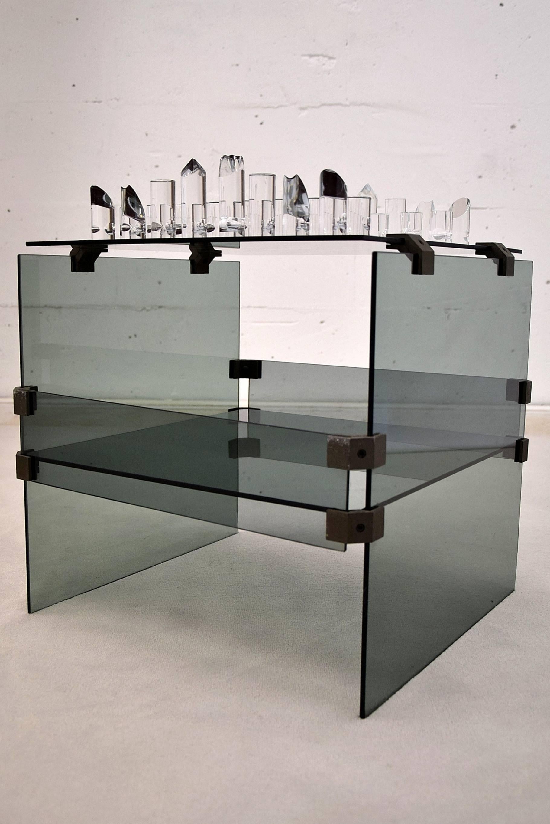 glass chess table