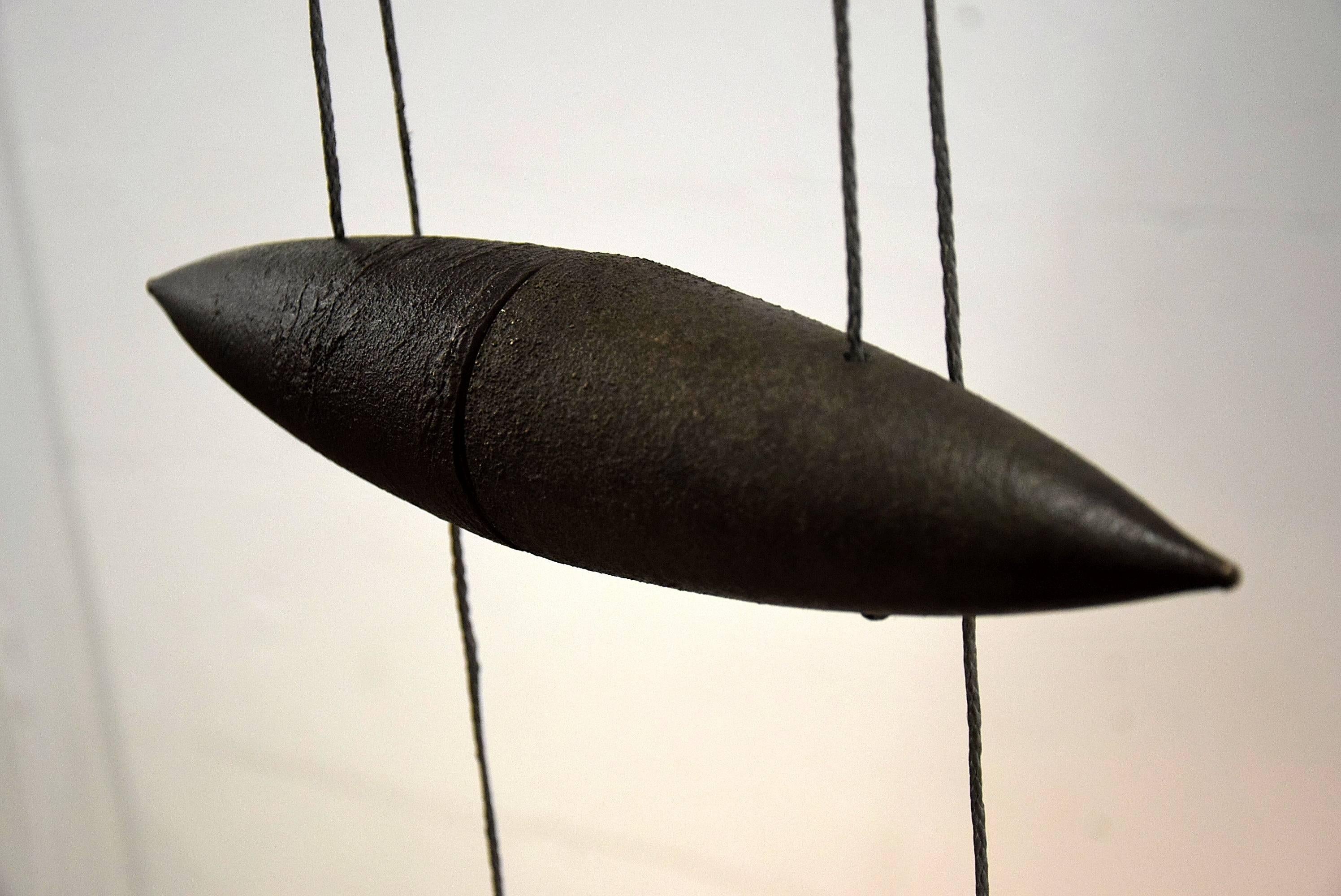 Late 20th Century Tai Lang 1980s Solid Raw Bronze Pendant Fixture by Tobias Grau