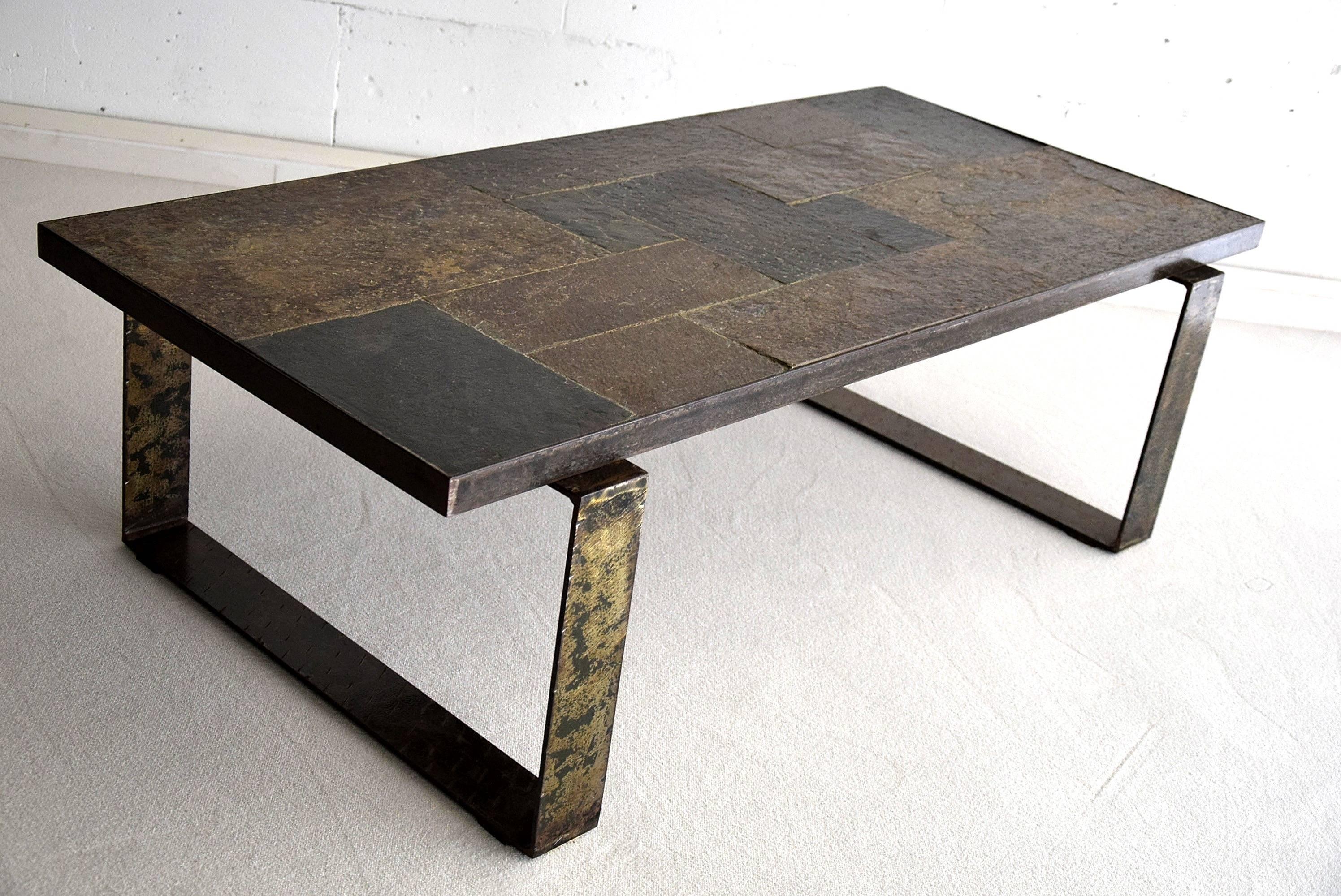 Mid-20th Century Mid-Century Modern Paul Kingma Slate Stone Coffee Table