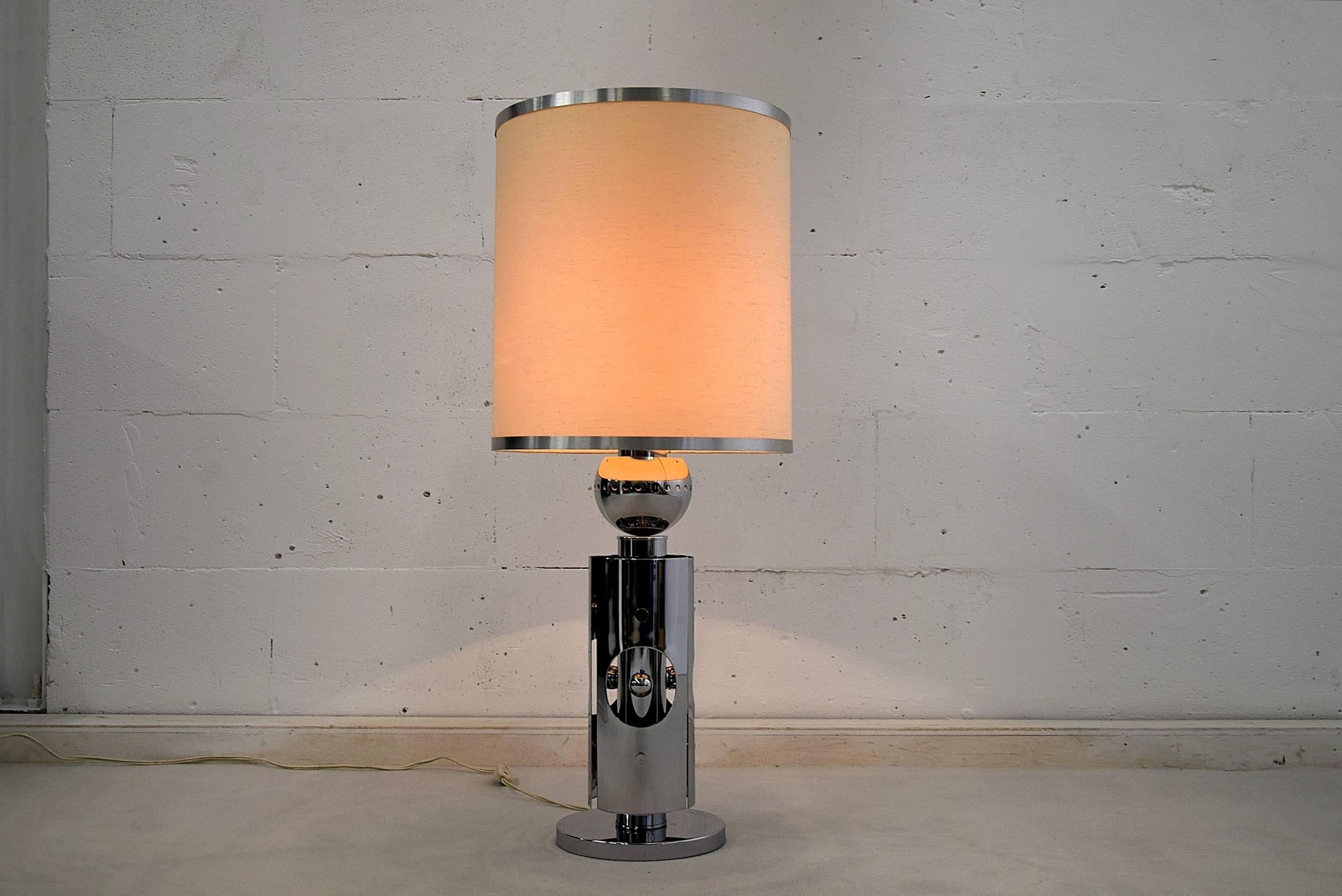 Gaetano Sciolari 1970s Chrome Table Lamp 3