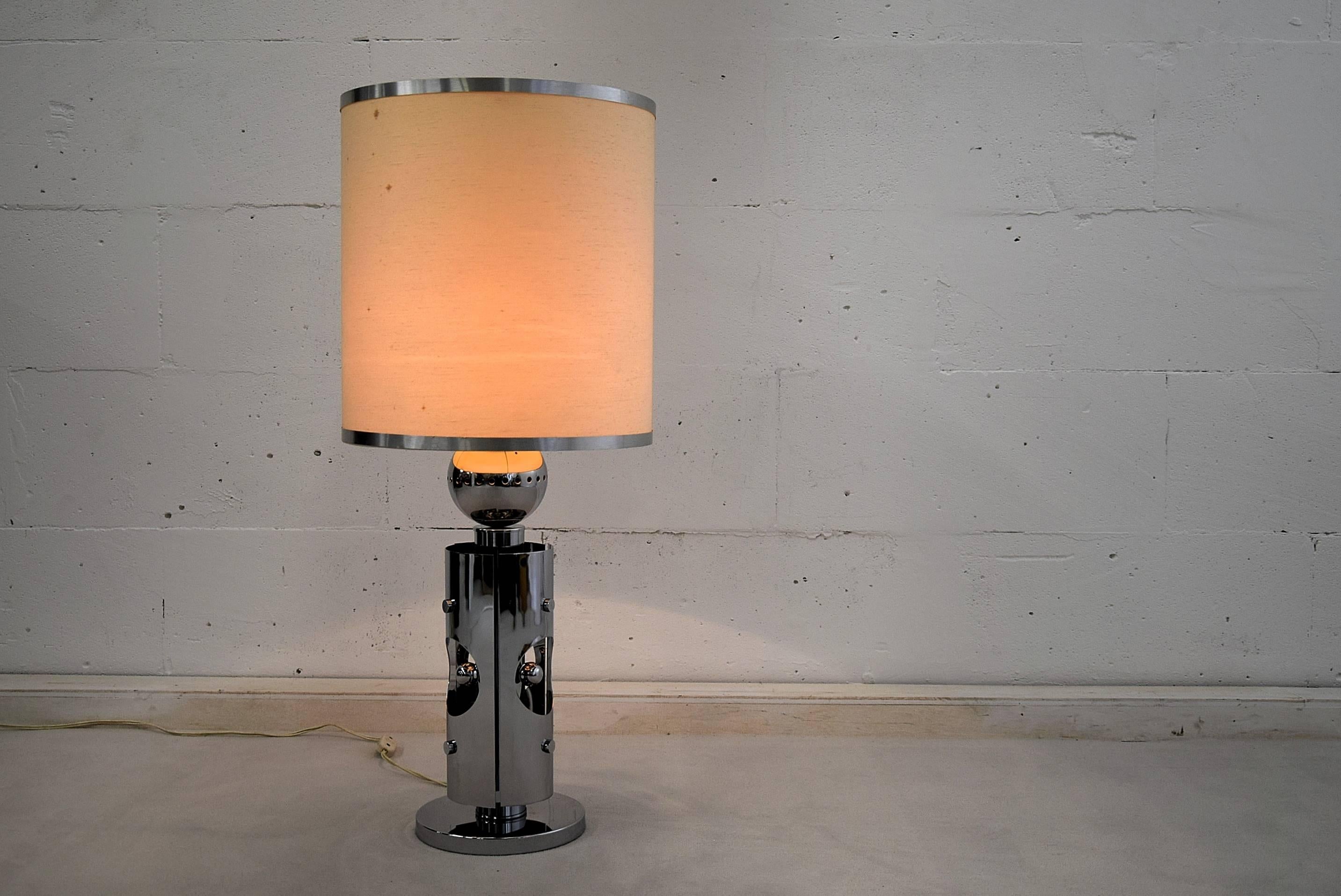 Gaetano Sciolari 1970s Chrome Table Lamp In Excellent Condition In Weesp, NL