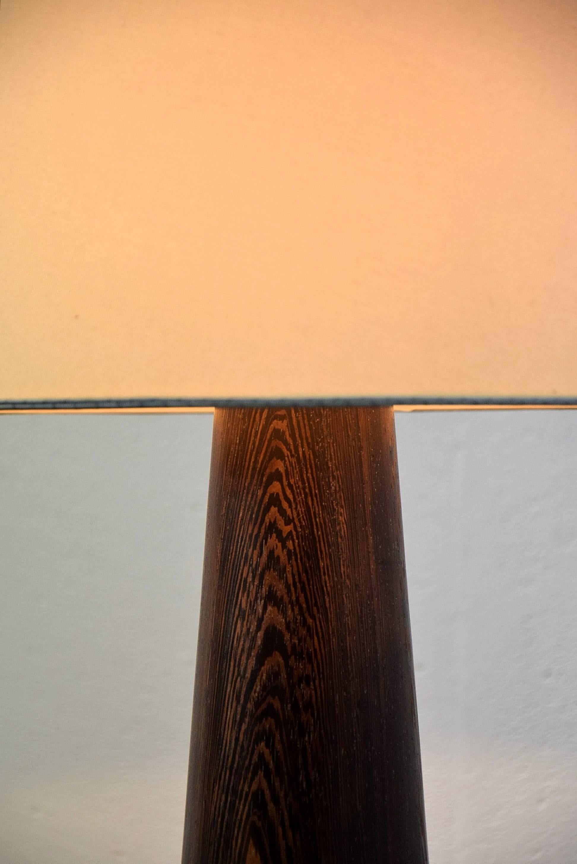 1960s Danish Wenge Table Lamp In Excellent Condition In Weesp, NL