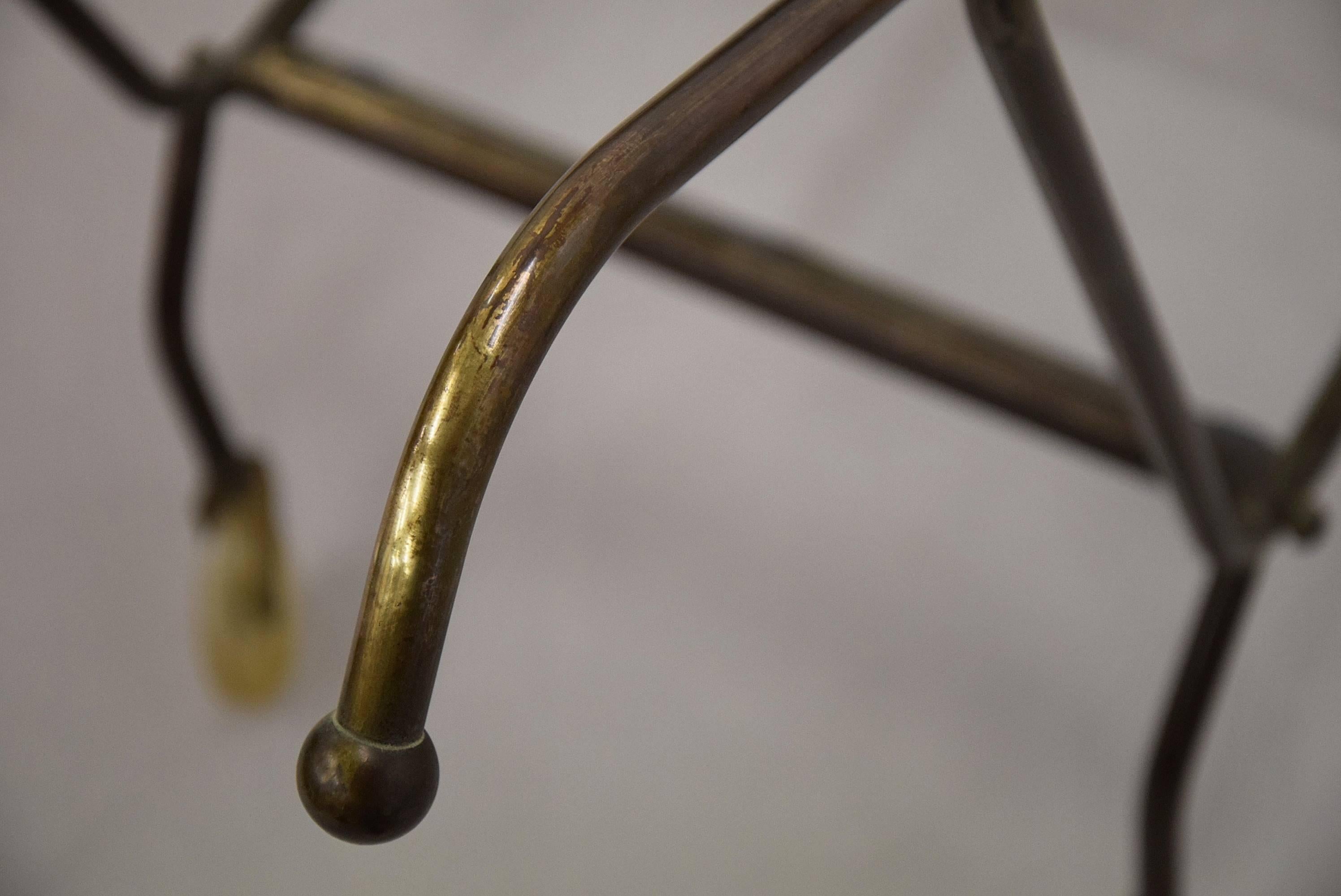 Maison Jansen Style Brass Mid-Century Serving Trolley In Good Condition For Sale In Weesp, NL