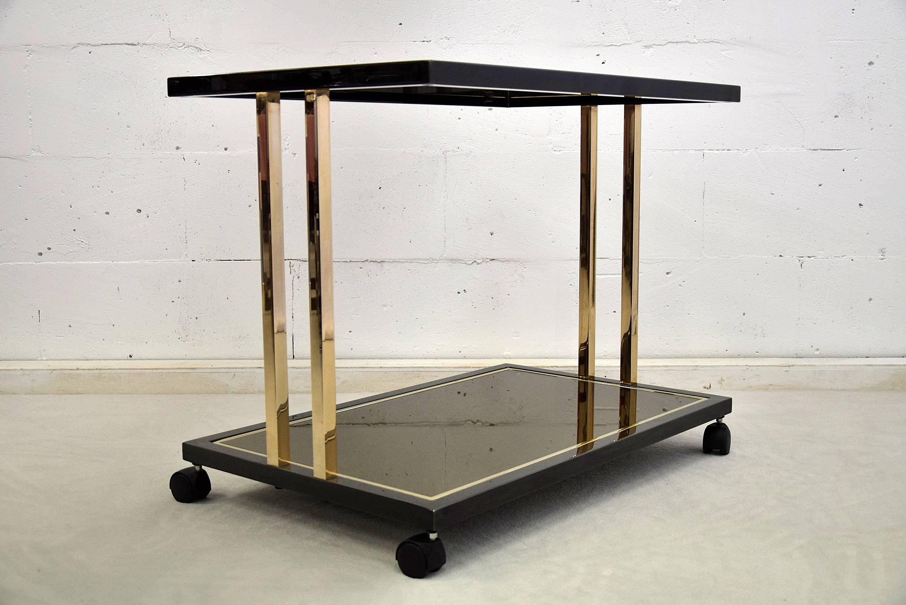 Belgian Belgo Chrome Mid-century Modern Two-Tier Serving Table For Sale