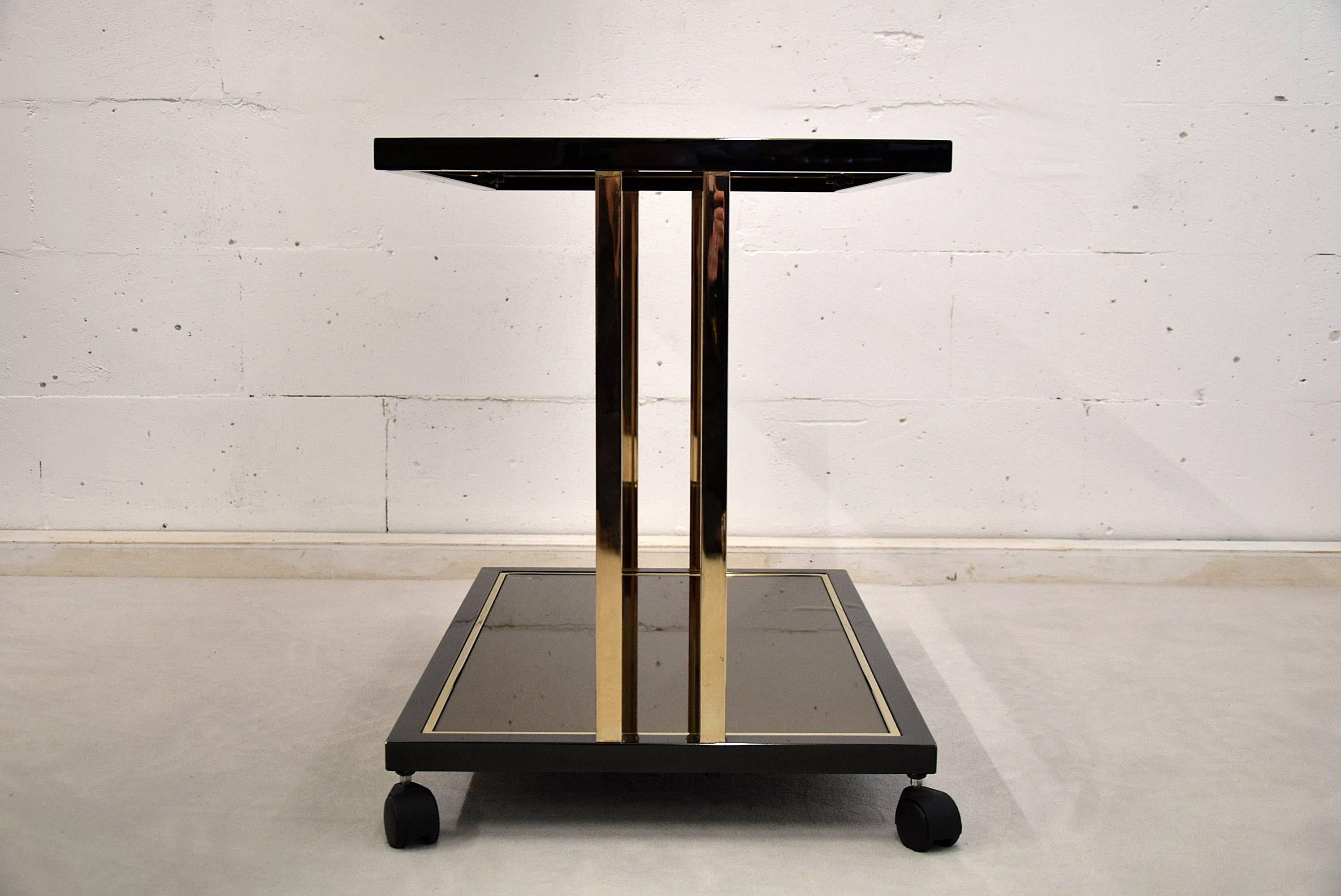 Late 20th Century Belgo Chrome Mid-century Modern Two-Tier Serving Table For Sale