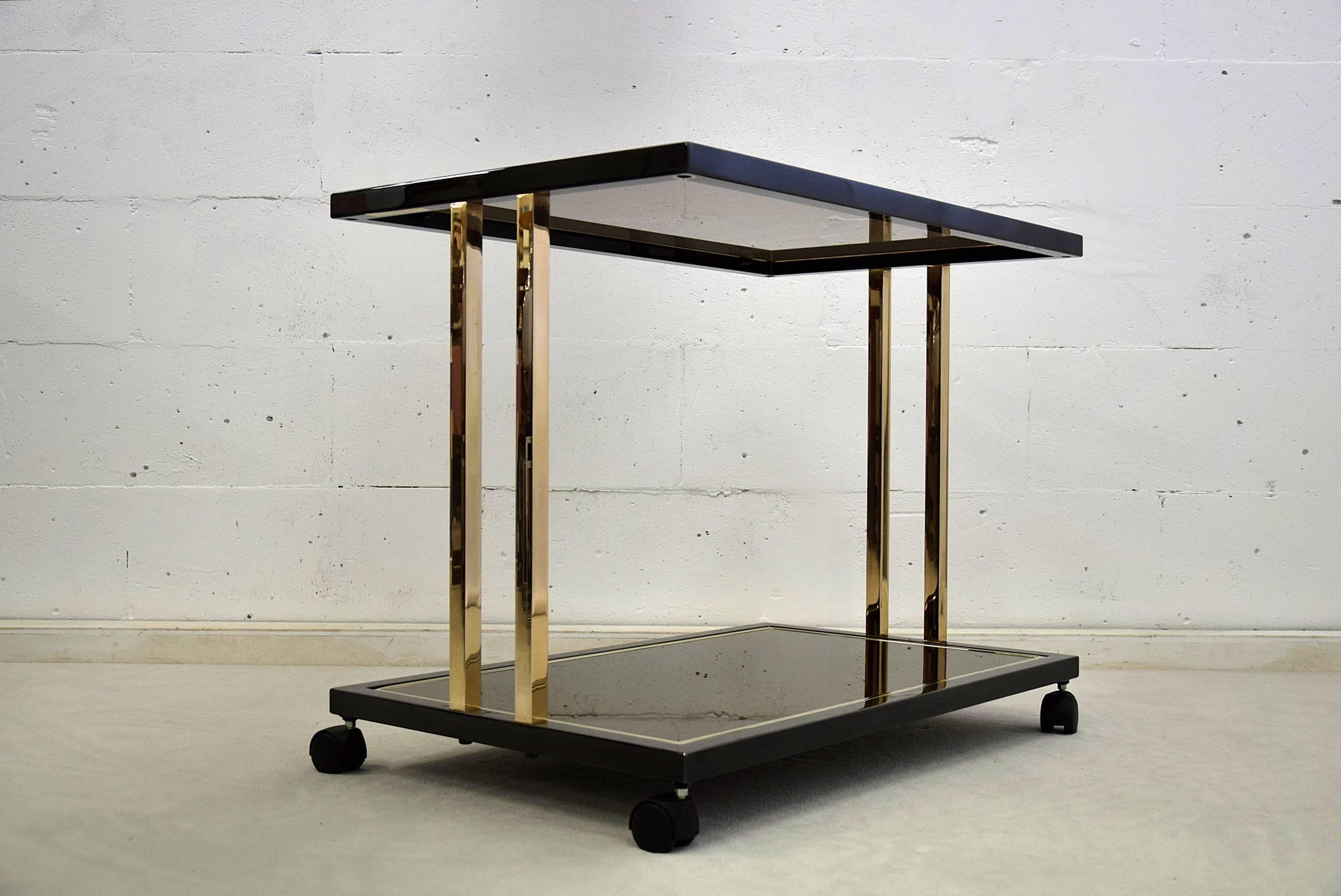 Belgo Chrome Mid-century Modern Two-Tier Serving Table For Sale 1