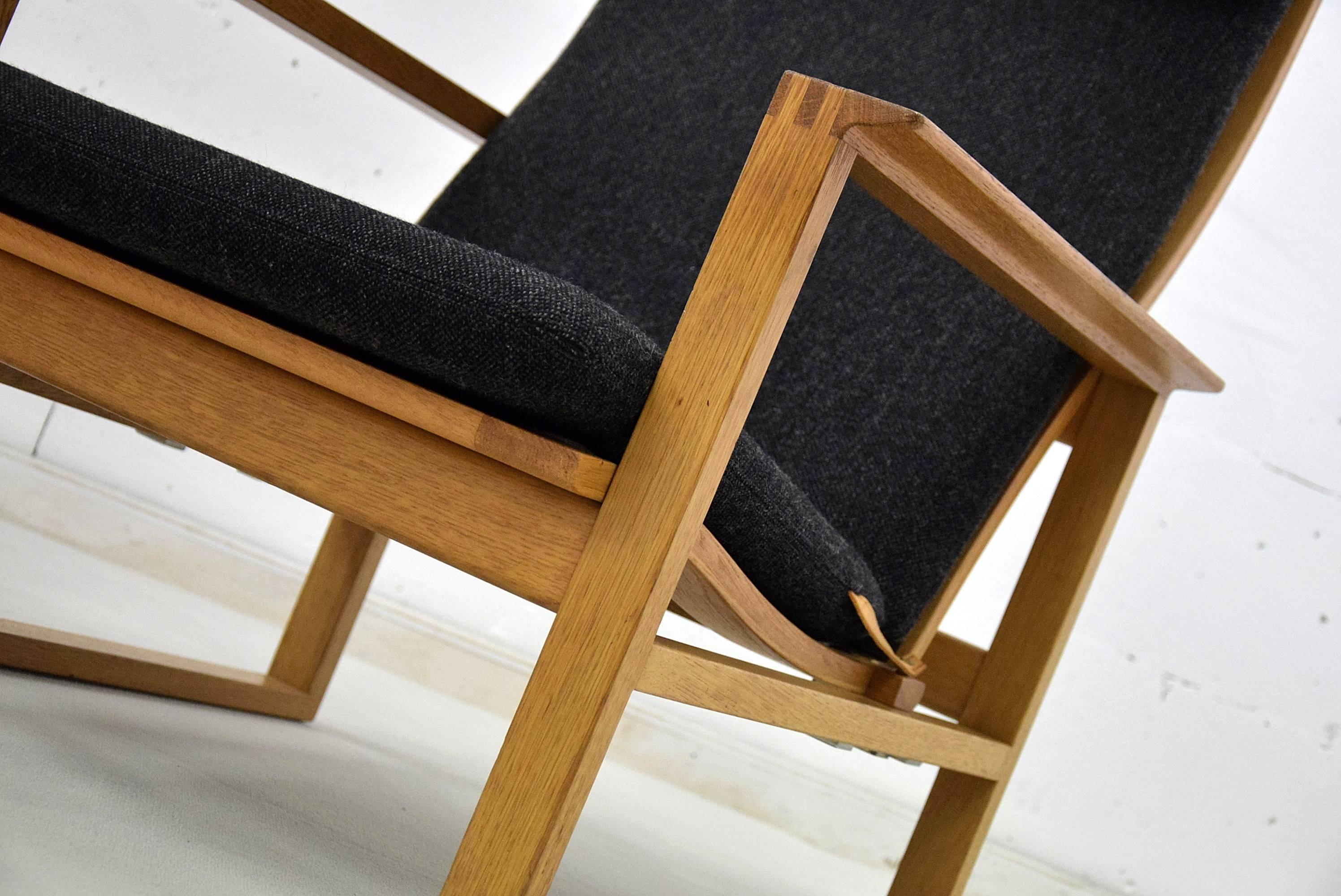 Mid Century Modern Oak Lounge Chair by Børge Mogensen In Good Condition In Weesp, NL