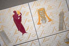Ceramic Tiles with La Conversazione Classica Designed by Gio Ponti